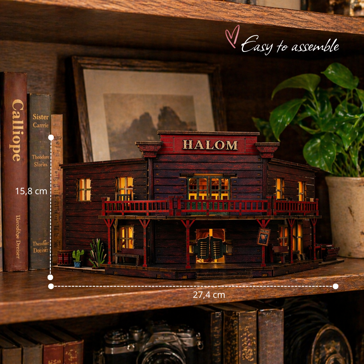 Halom Western Town Saloon DIY Book Nook Kit
