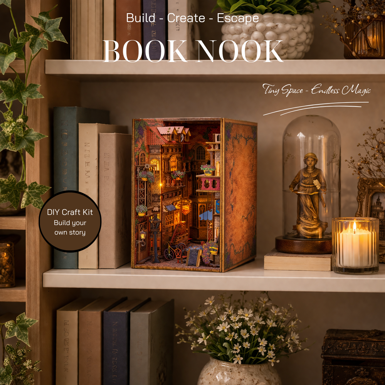 Halom European Alley DIY Book Nook Kit