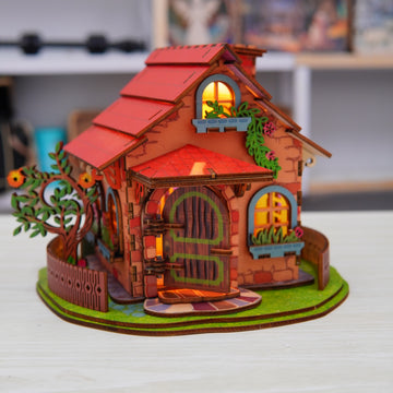 Halom Fairy Cottage DIY Wooden House Kit with LED