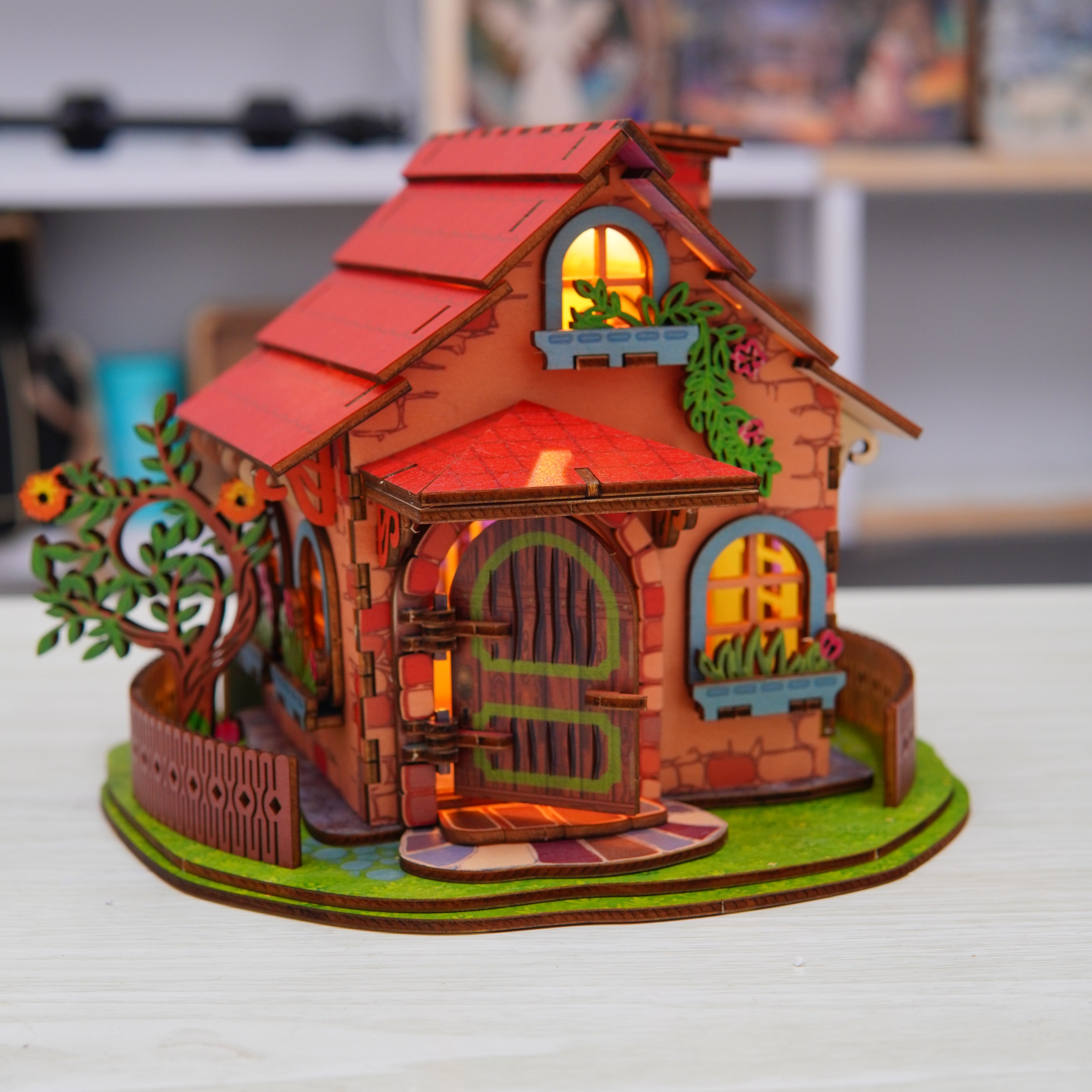 Halom Fairy Cottage DIY Wooden House Kit with LED