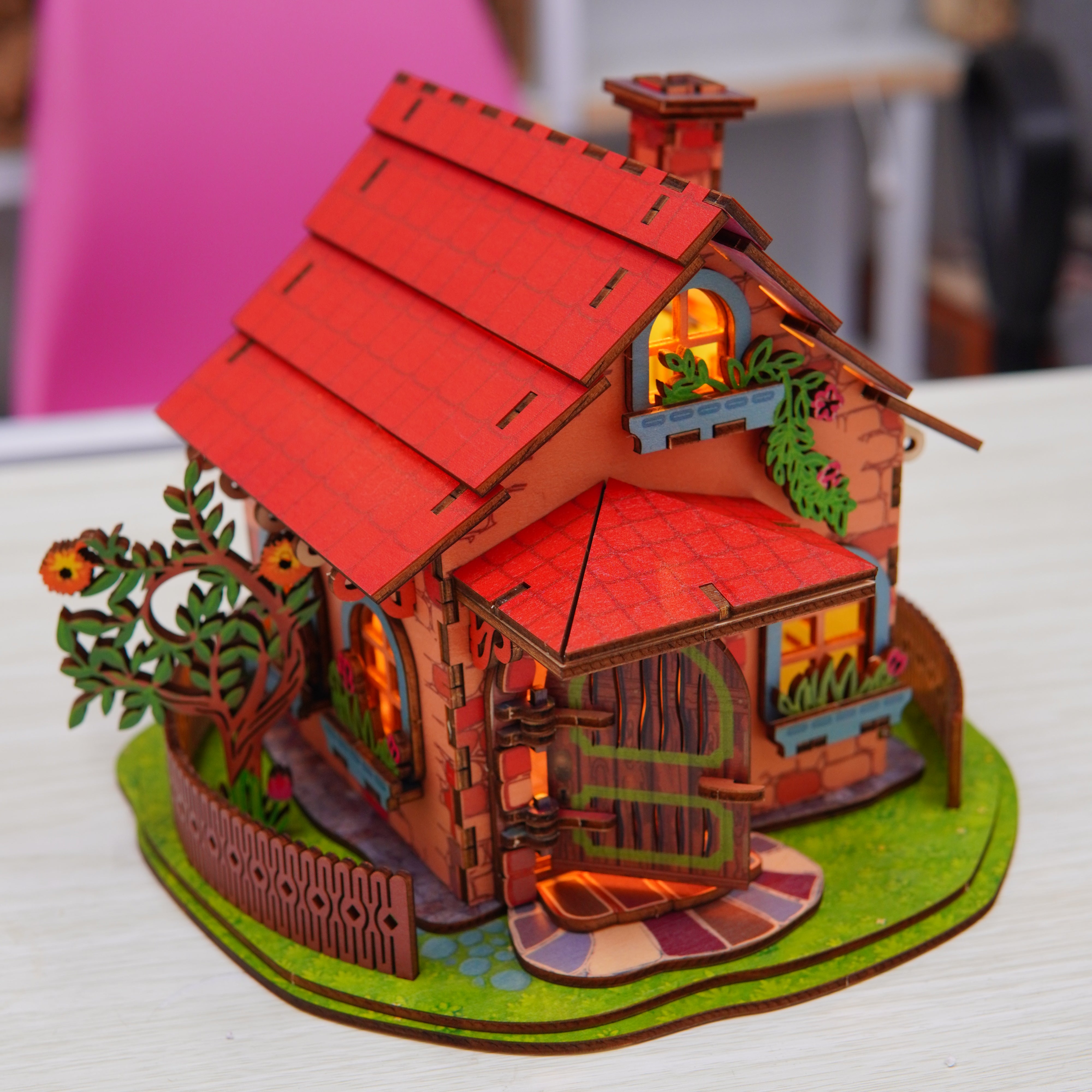 Halom Fairy Cottage DIY Wooden House Kit with LED