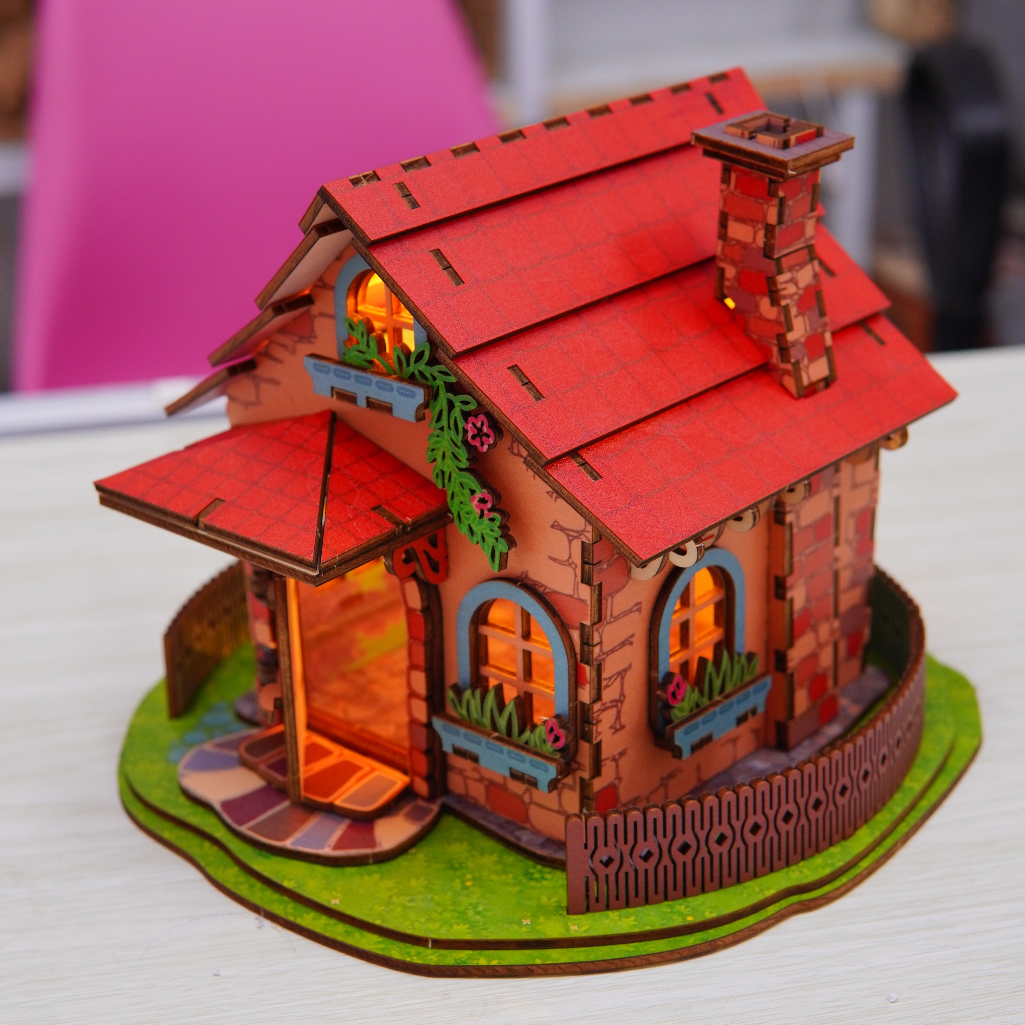 Halom Fairy Cottage DIY Wooden House Kit with LED