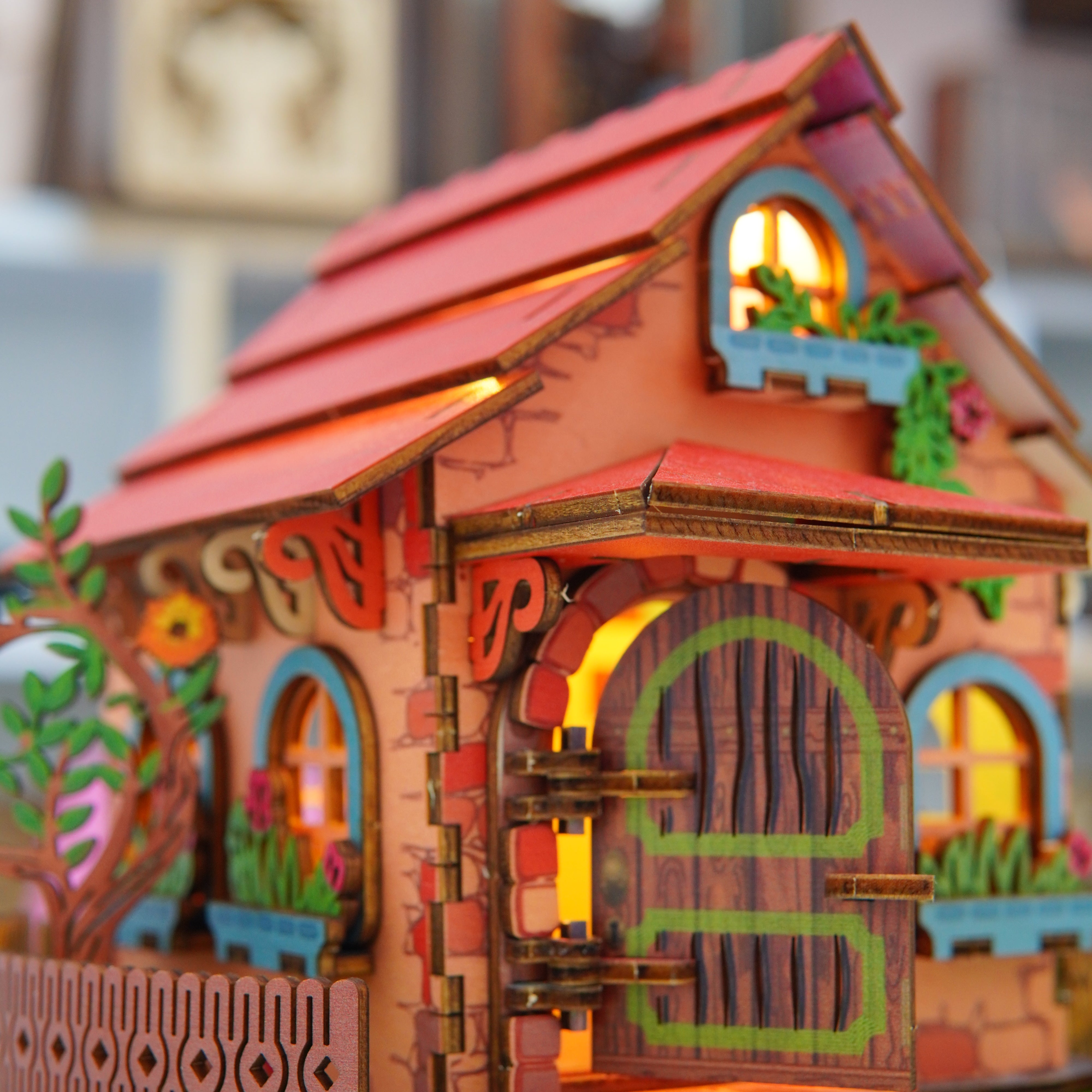 Halom Fairy Cottage DIY Wooden House Kit with LED