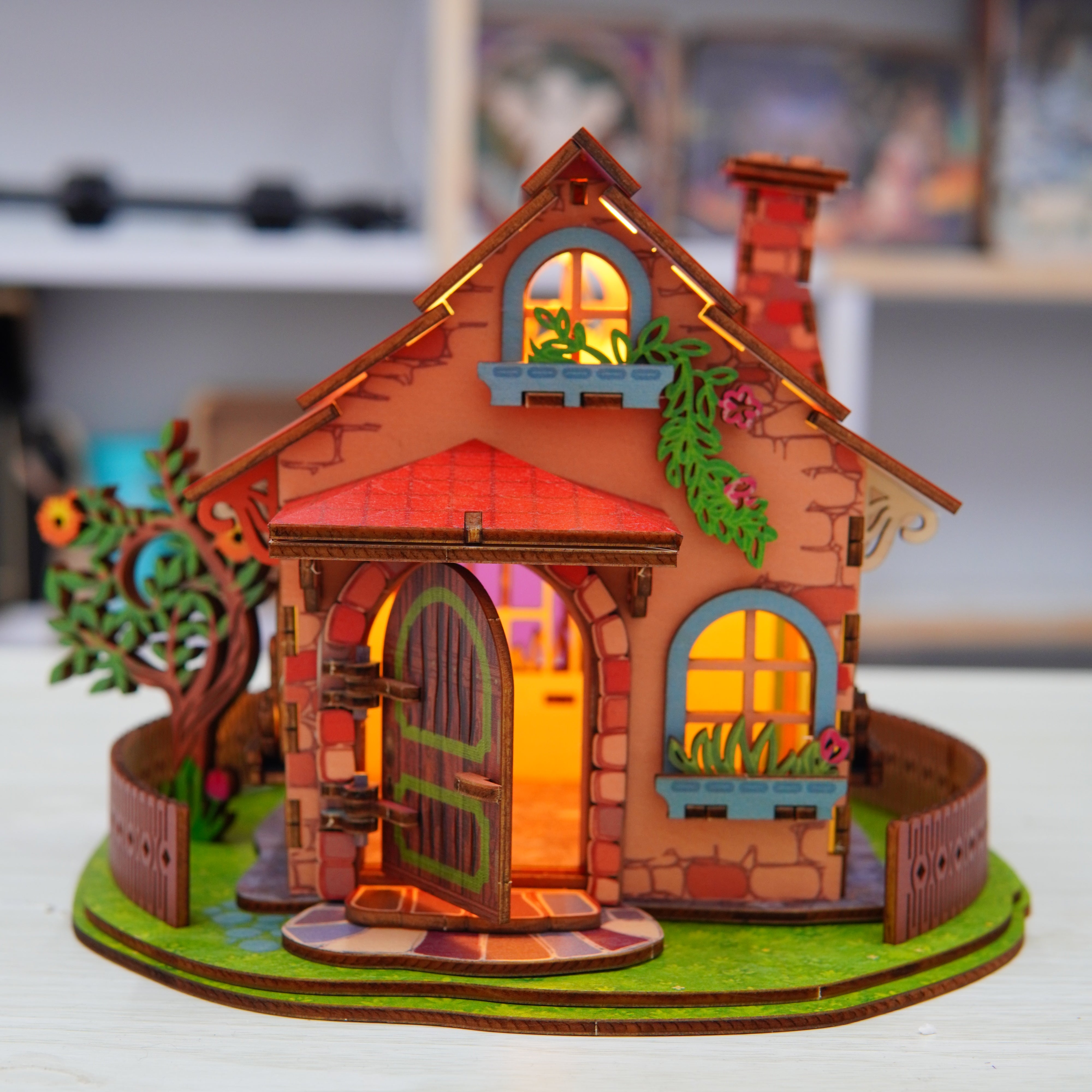 Halom Fairy Cottage DIY Wooden House Kit with LED