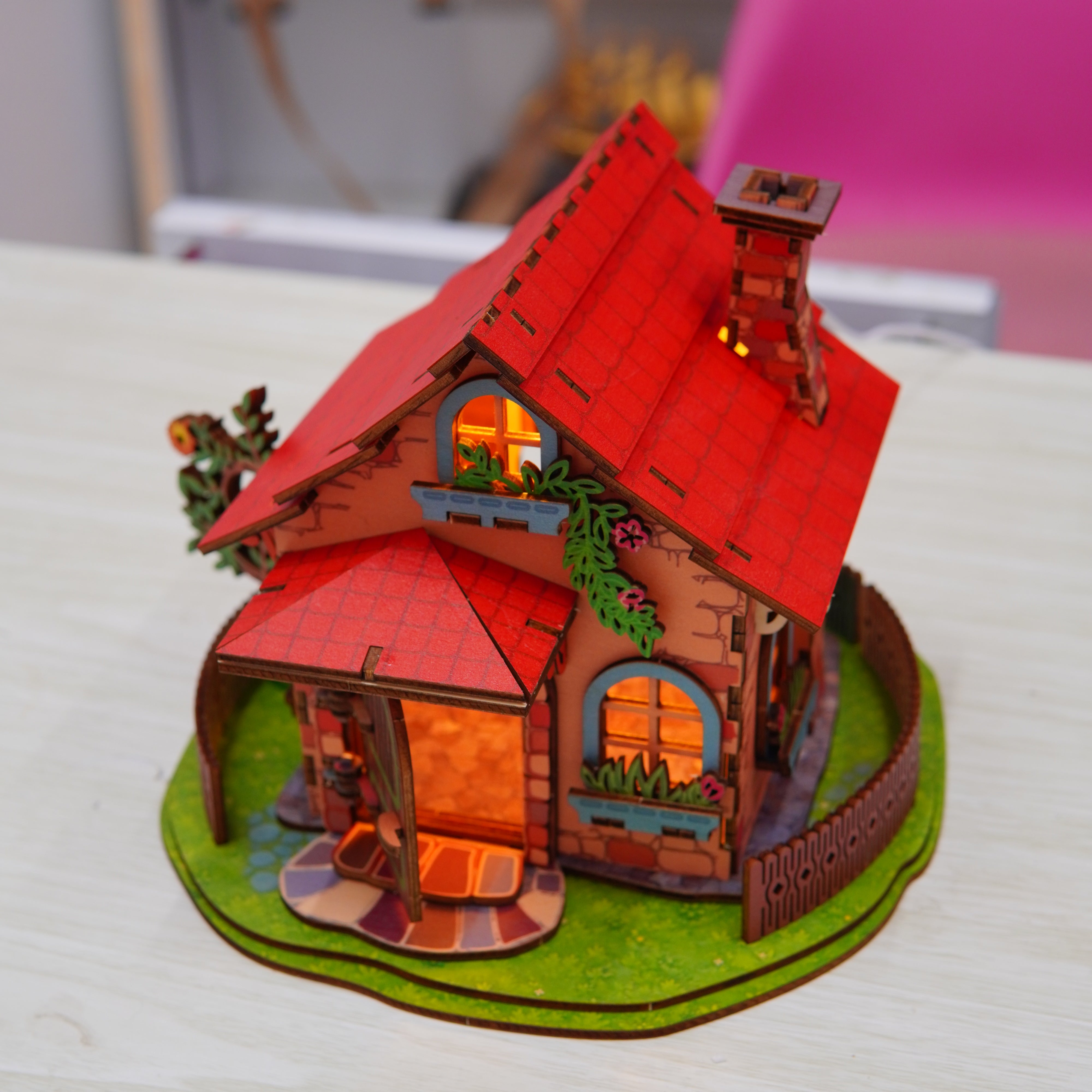 Halom Fairy Cottage DIY Wooden House Kit with LED