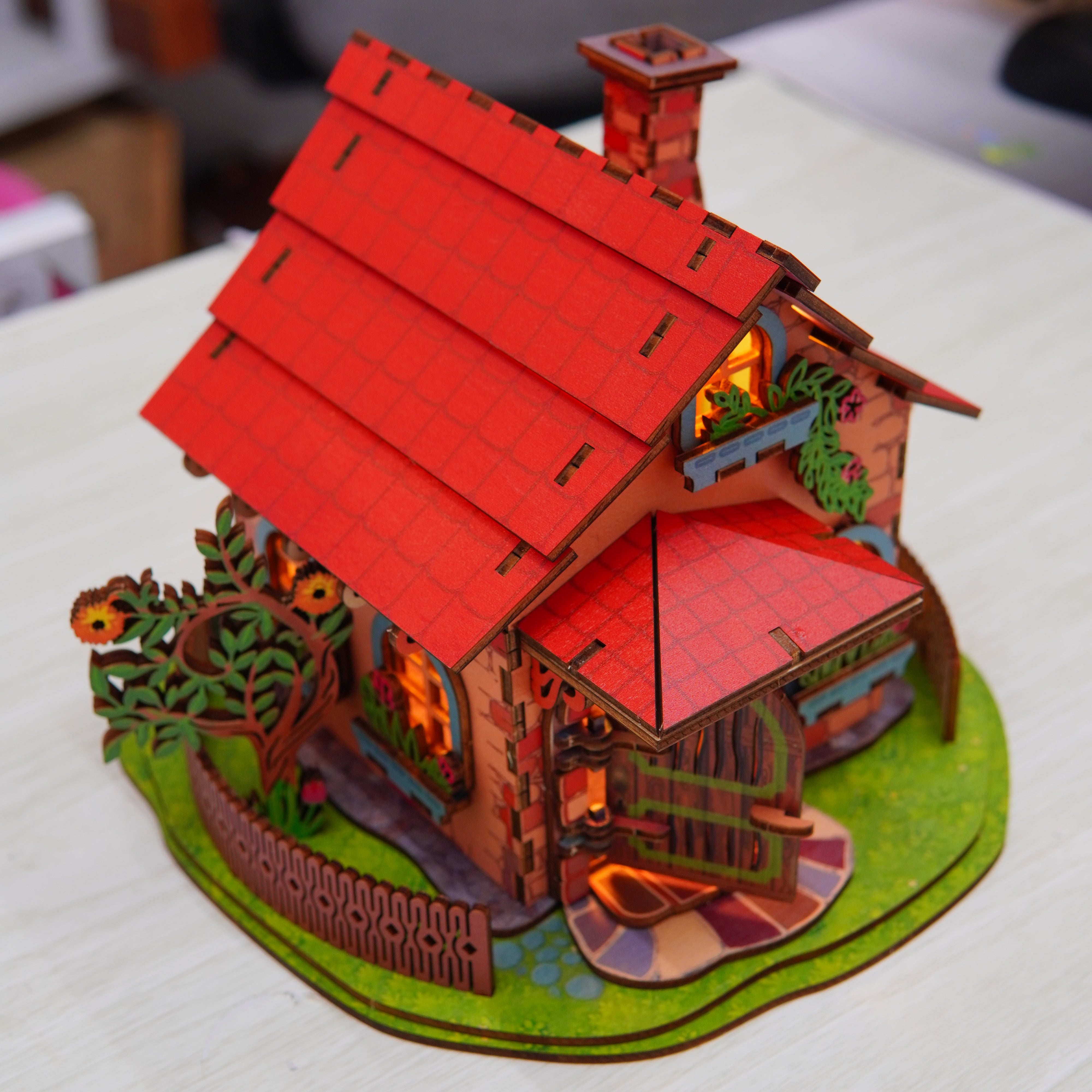 Halom Fairy Cottage DIY Wooden House Kit with LED