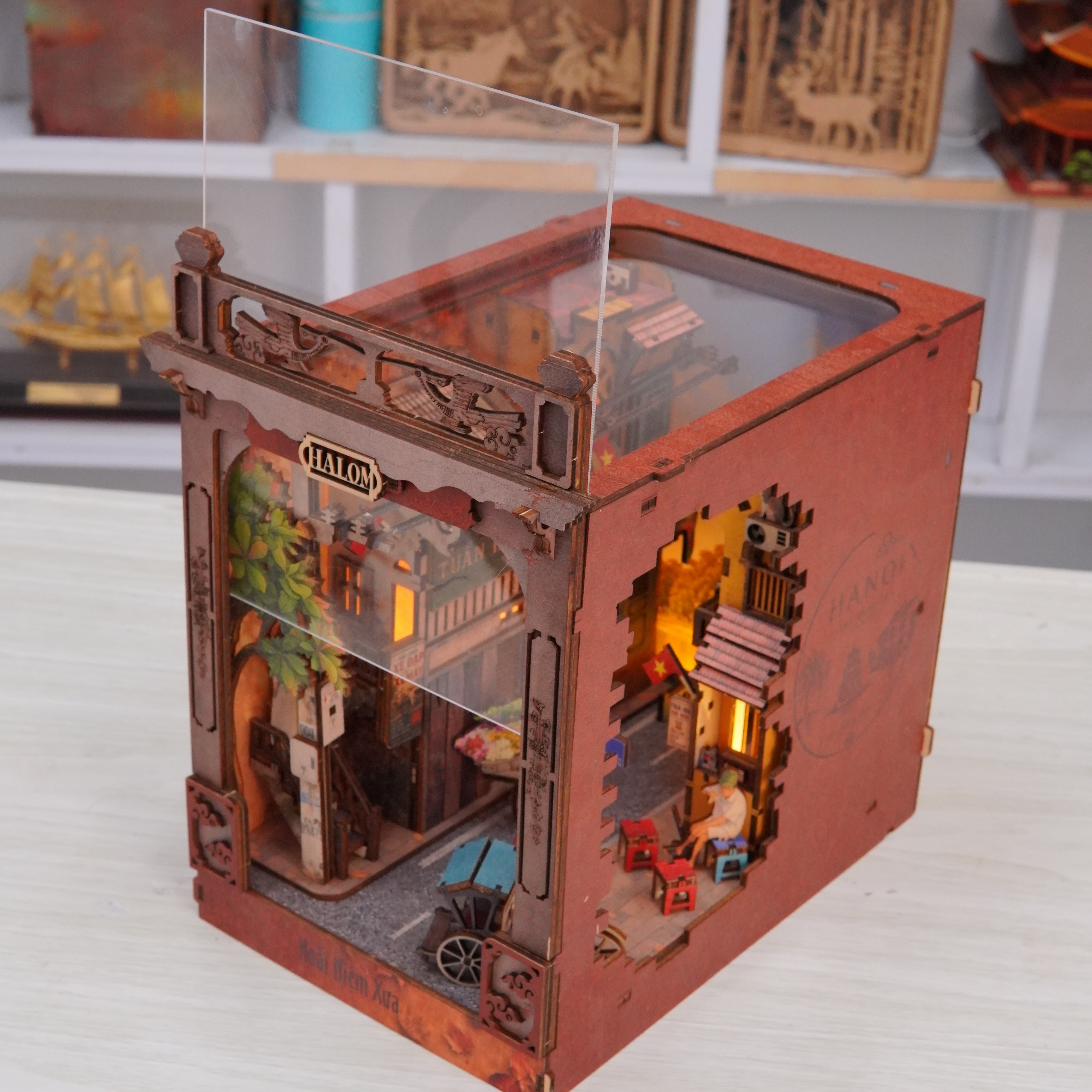Halom Hanoi Old Quarter DIY Book Nook Kit with LED