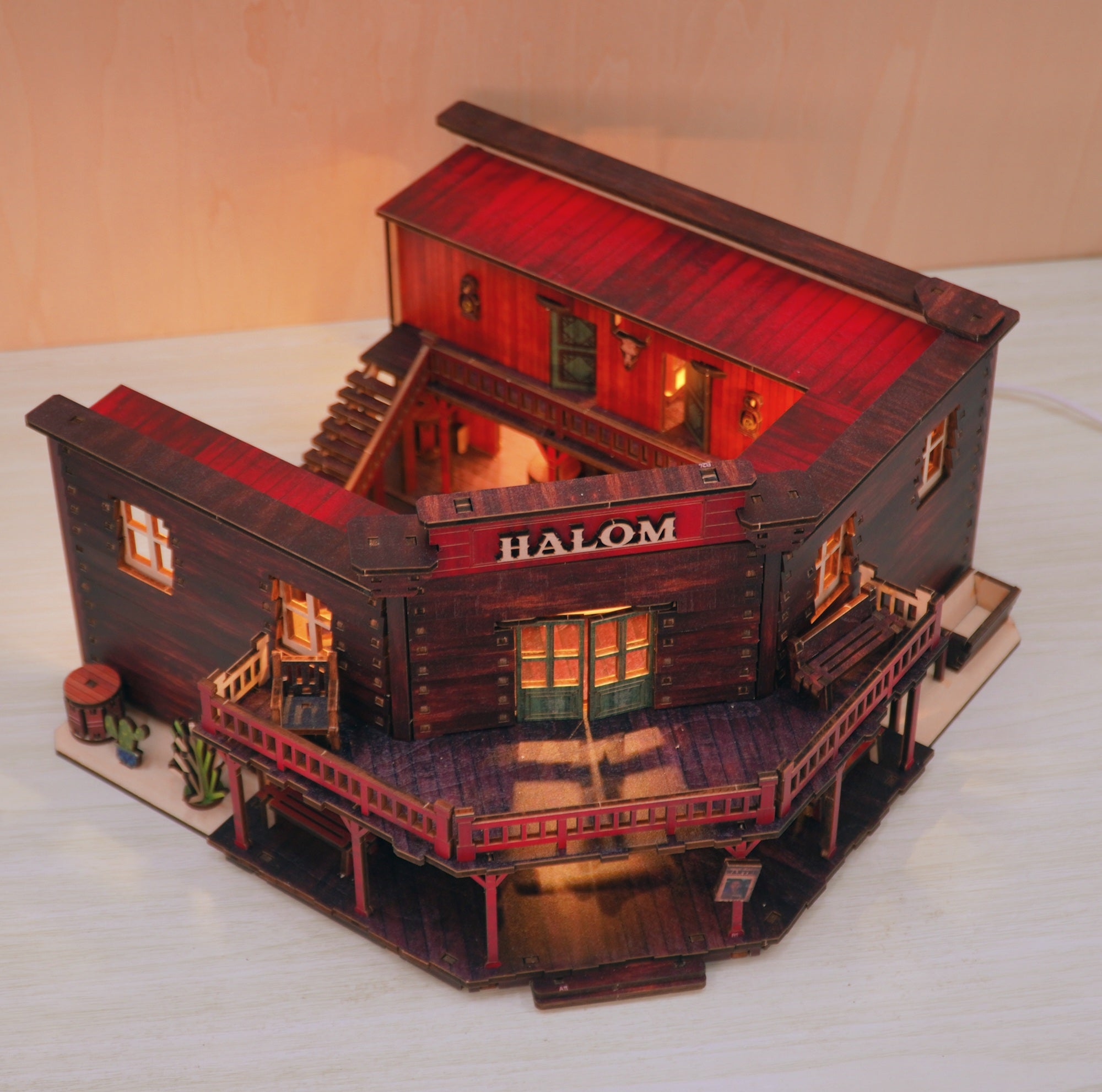 Halom Western Town Saloon DIY Book Nook Kit