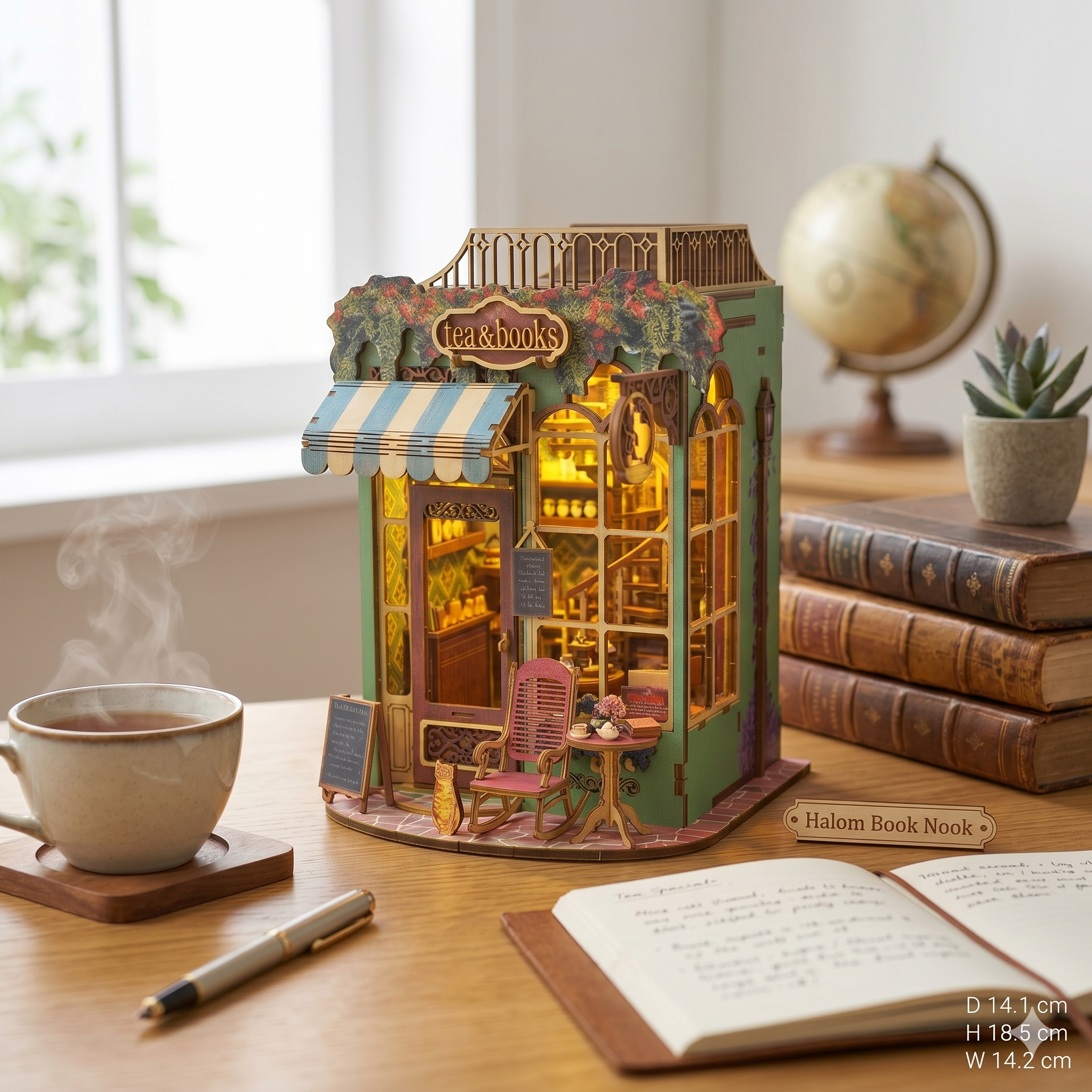 Halom Cozy Tea Library DIY Book Nook
