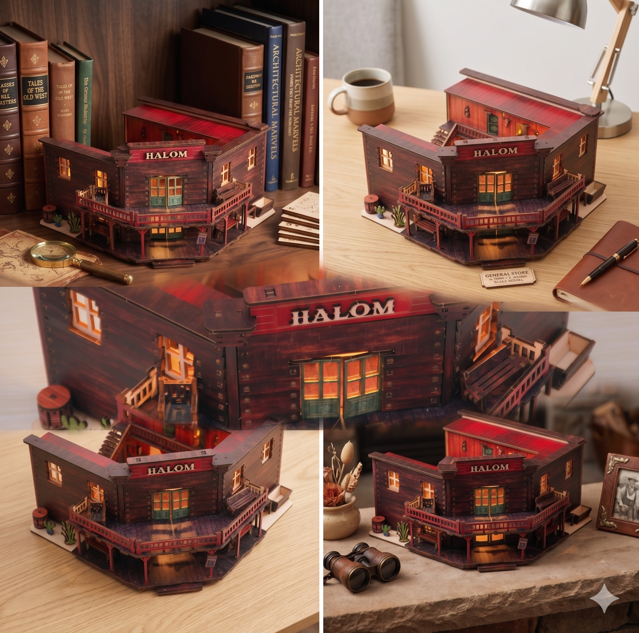 Halom Western Town Saloon DIY Book Nook Kit
