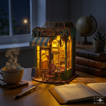 Halom Cozy Tea Library DIY Book Nook
