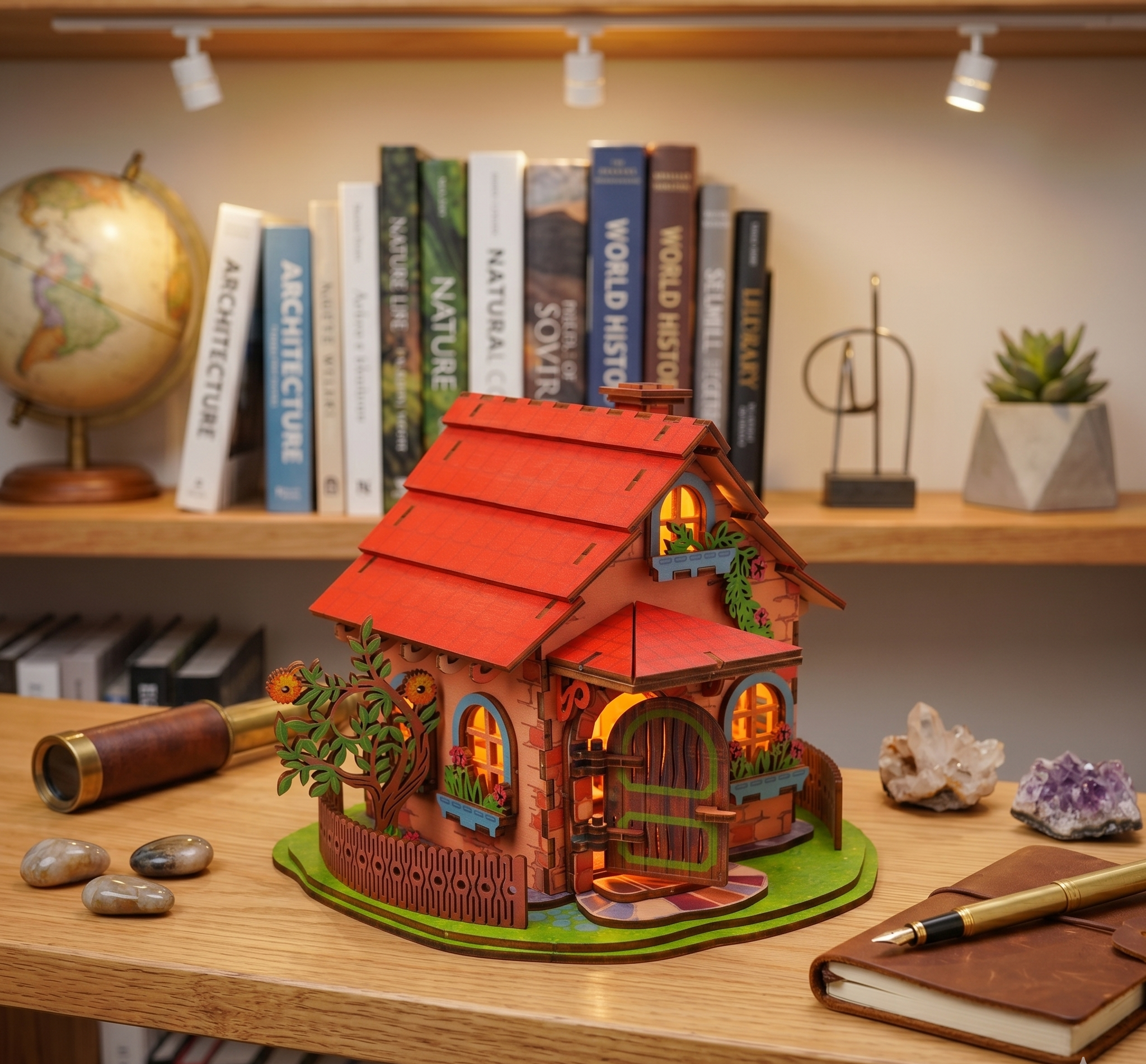 Halom Fairy Cottage DIY Wooden House Kit with LED