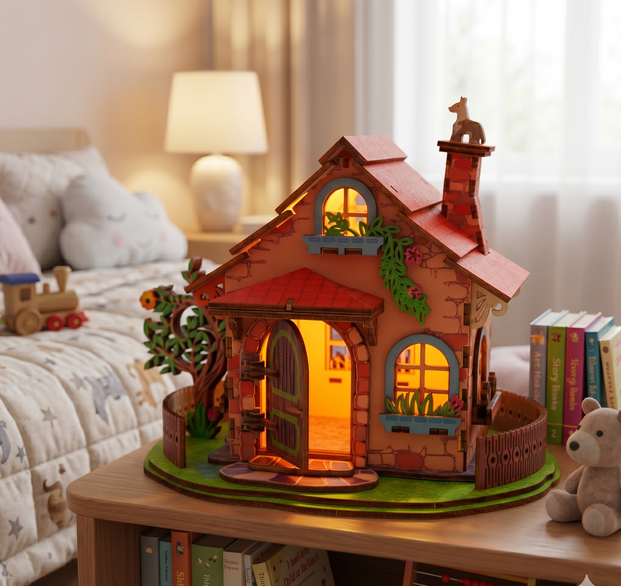 Halom Fairy Cottage DIY Wooden House Kit with LED