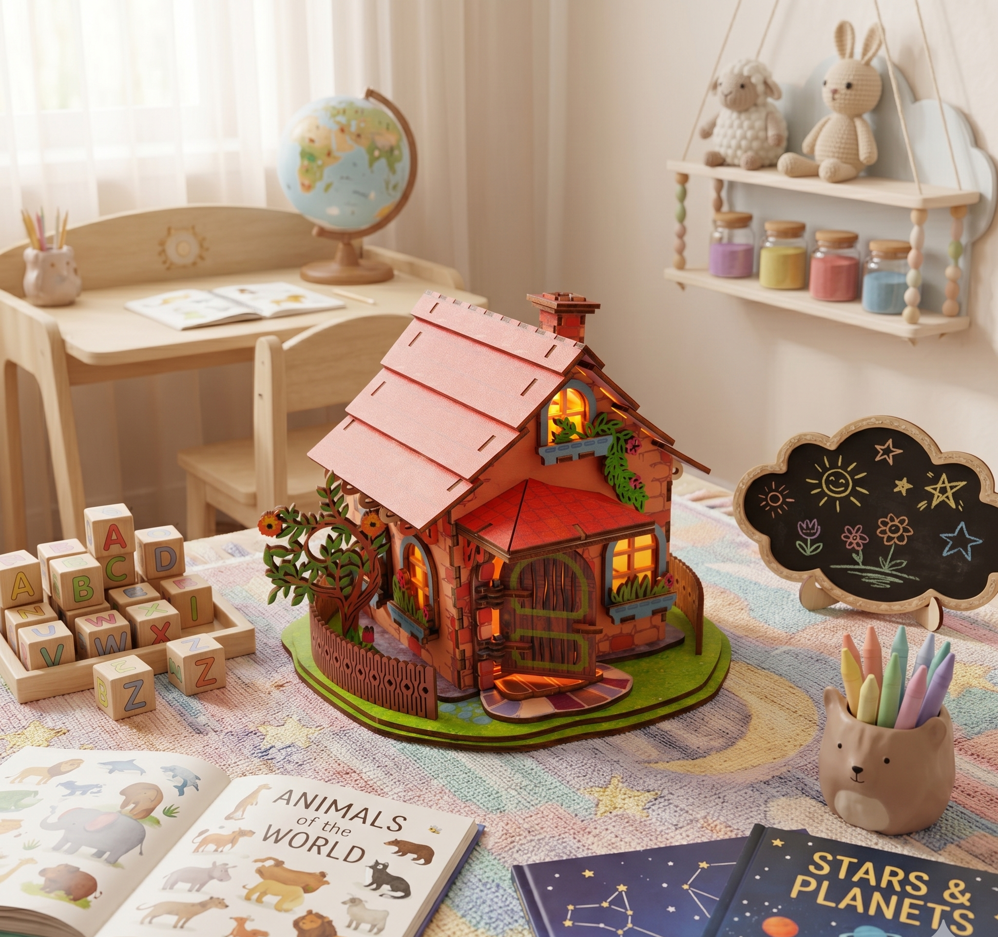 Halom Fairy Cottage DIY Wooden House Kit with LED