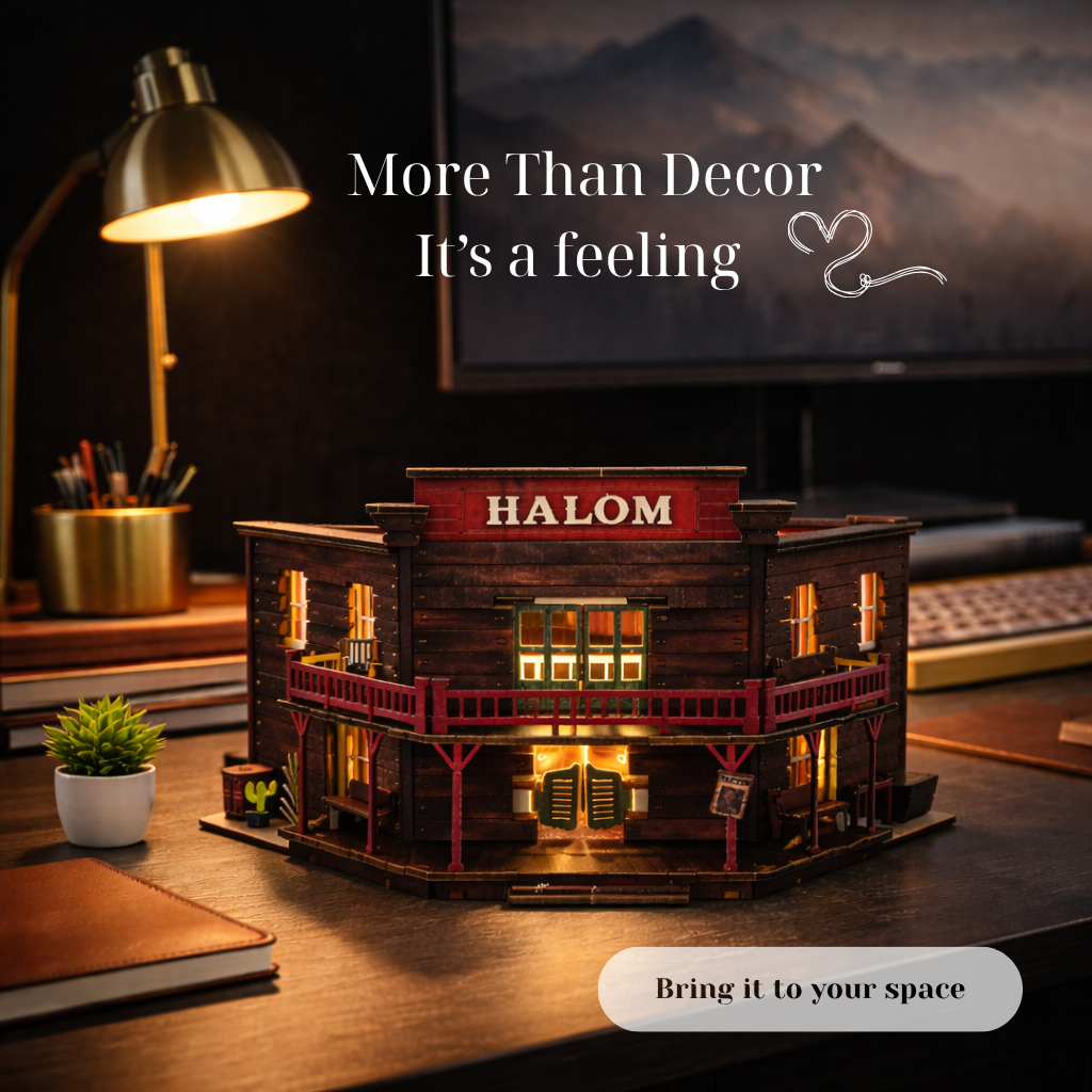 Halom Western Town Saloon DIY Book Nook Kit