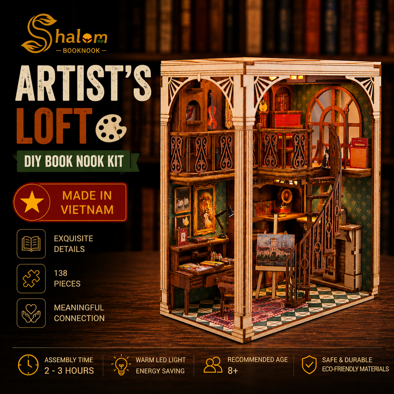 Halom Artist’s Loft DIY Book Nook Kit