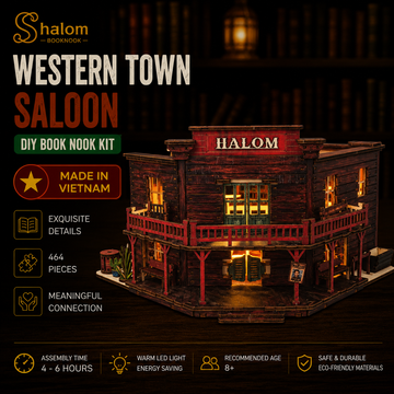 Halom Western Town Saloon DIY Book Nook Kit