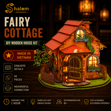 Halom Fairy Cottage DIY Wooden House Kit with LED