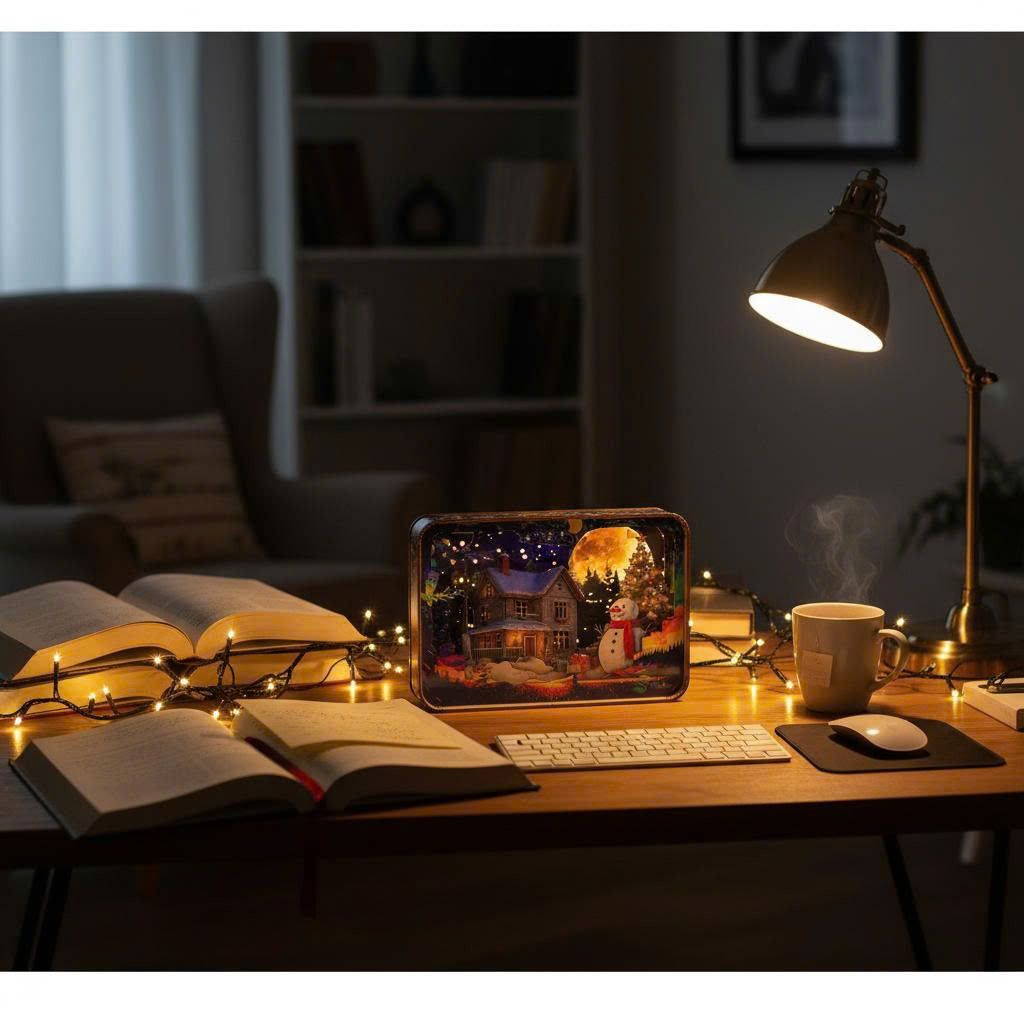 Halom Noelight Christmas DIY Night Light Book Nook Kit