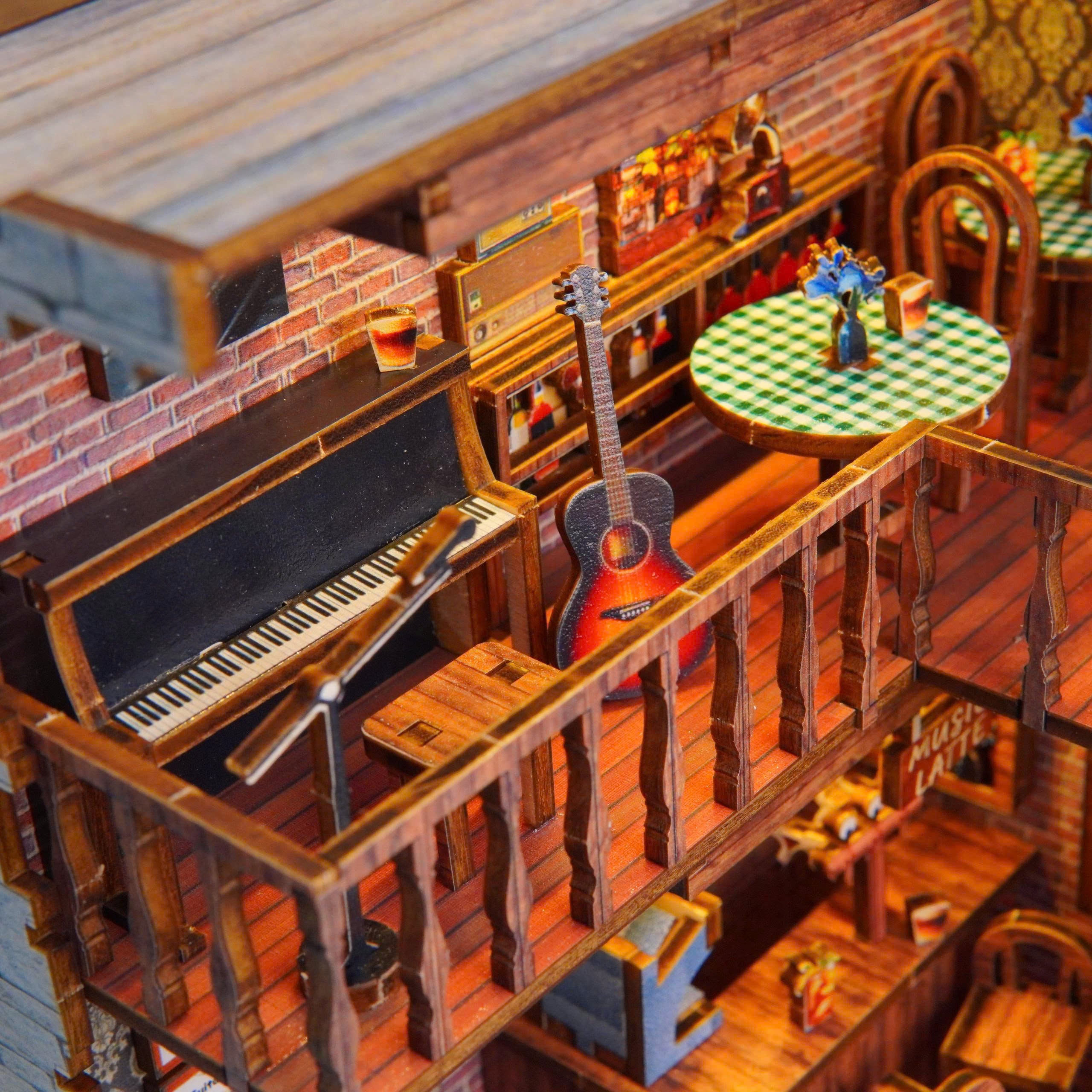 Halom Cozy Coffee Music DIY Book Nook
