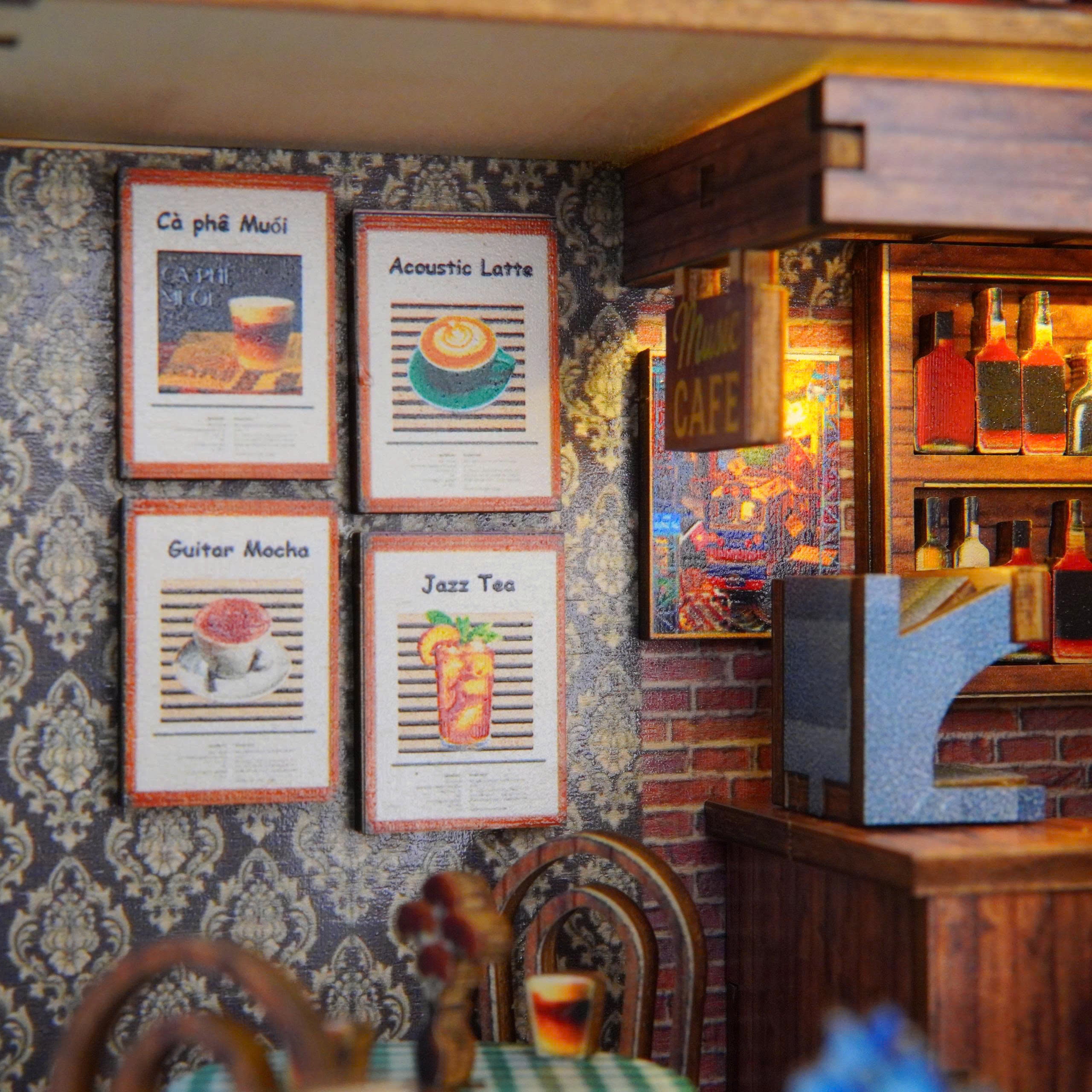 Halom Cozy Coffee Music DIY Book Nook