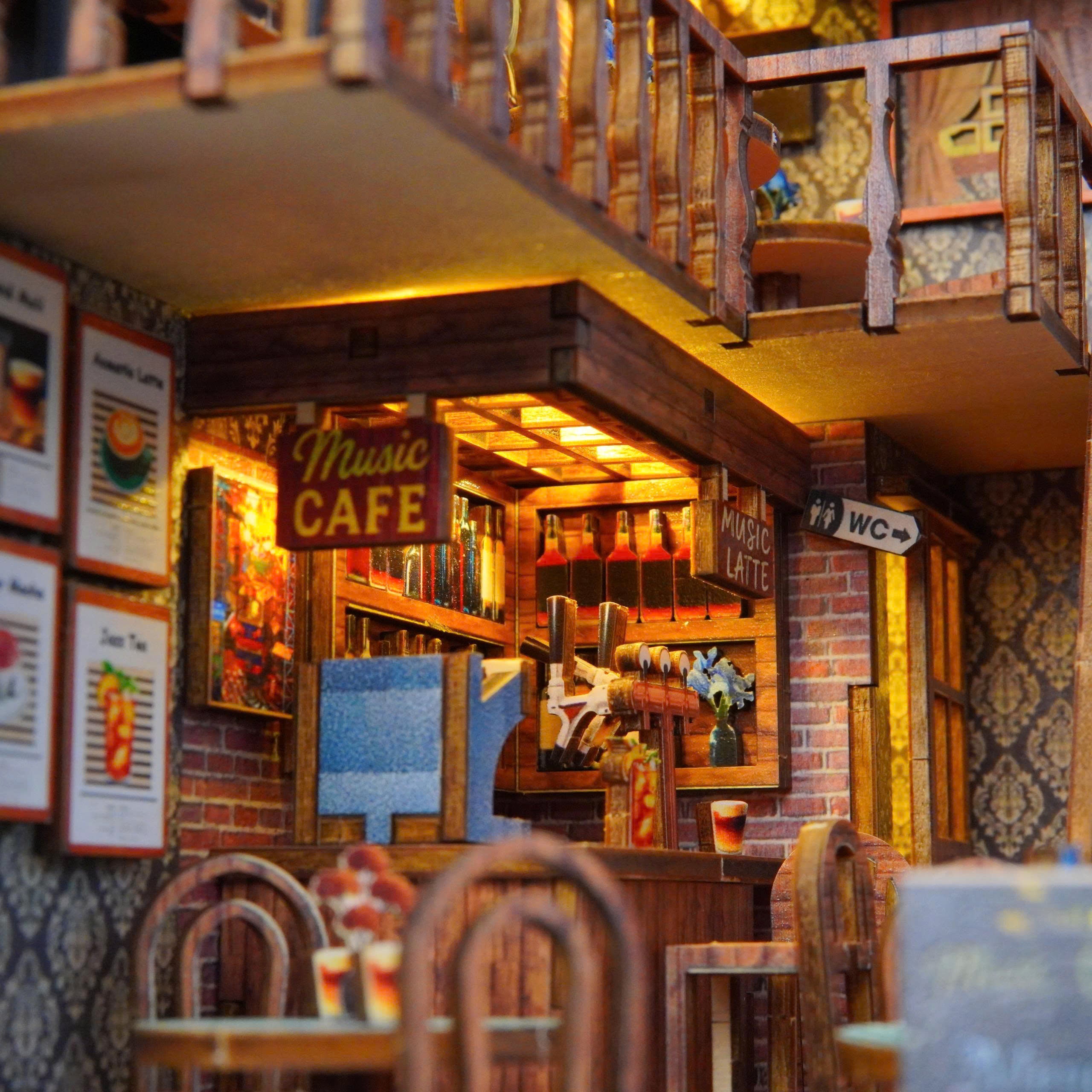 Halom Cozy Coffee Music DIY Book Nook