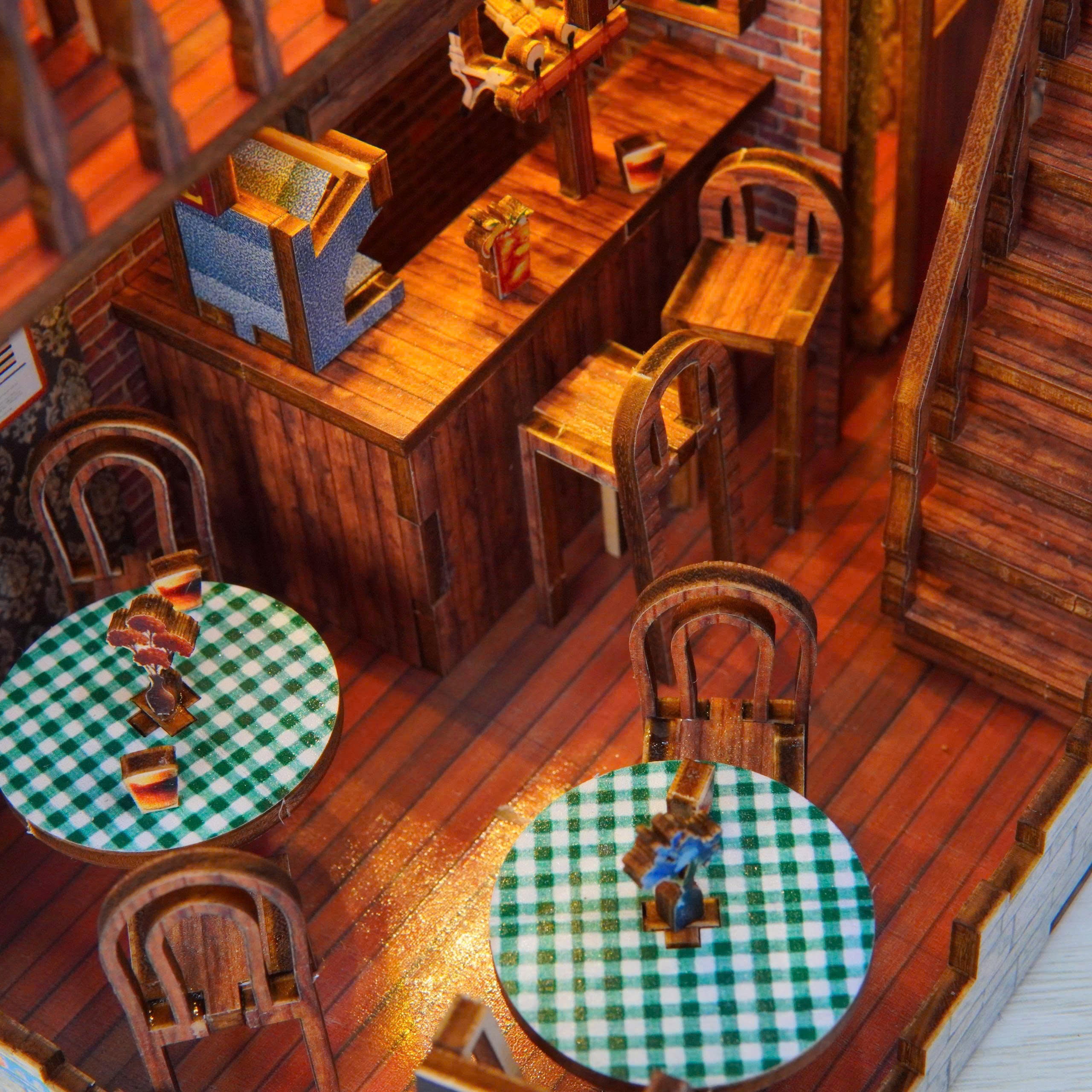 Halom Cozy Coffee Music DIY Book Nook