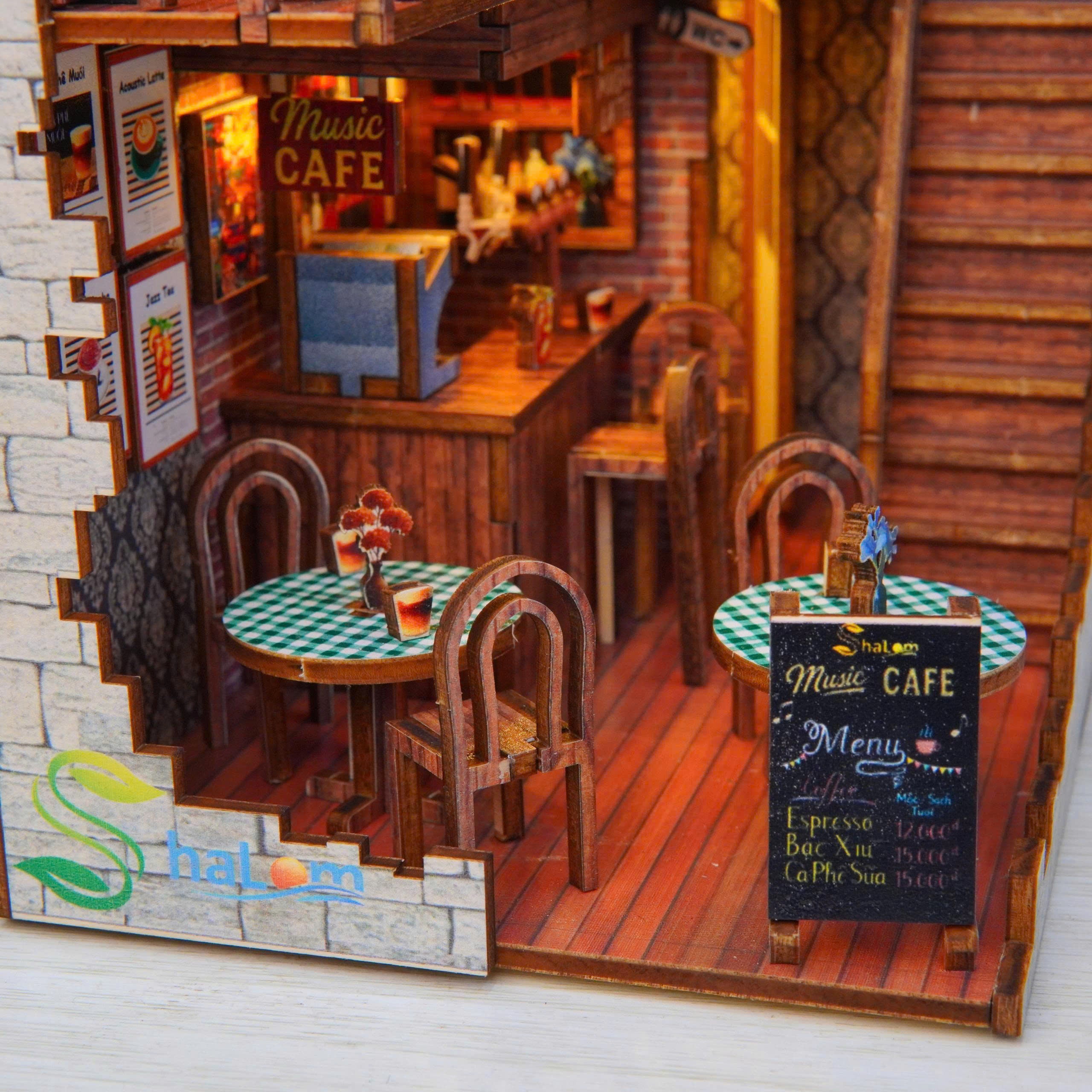 Halom Cozy Coffee Music DIY Book Nook