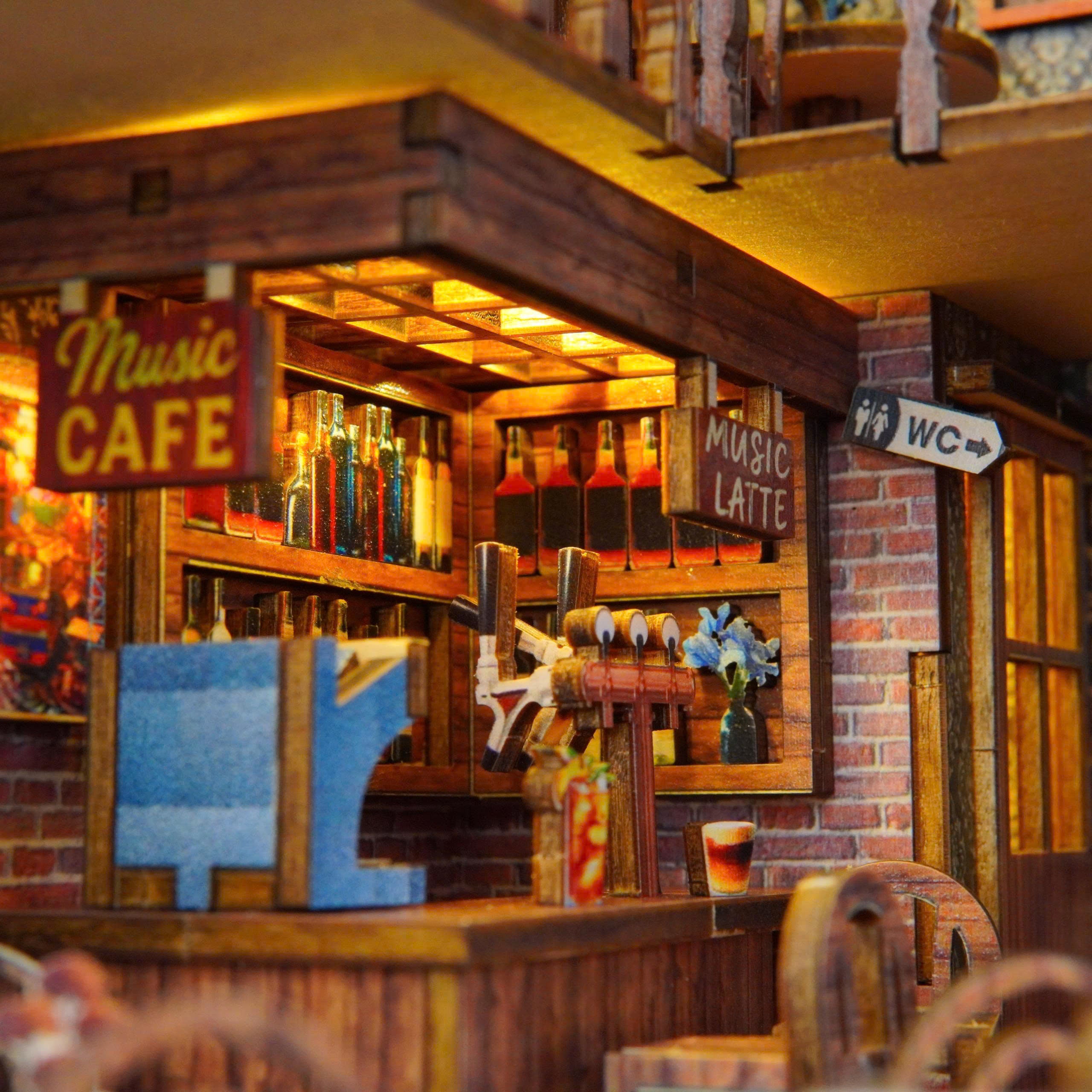 Halom Cozy Coffee Music DIY Book Nook