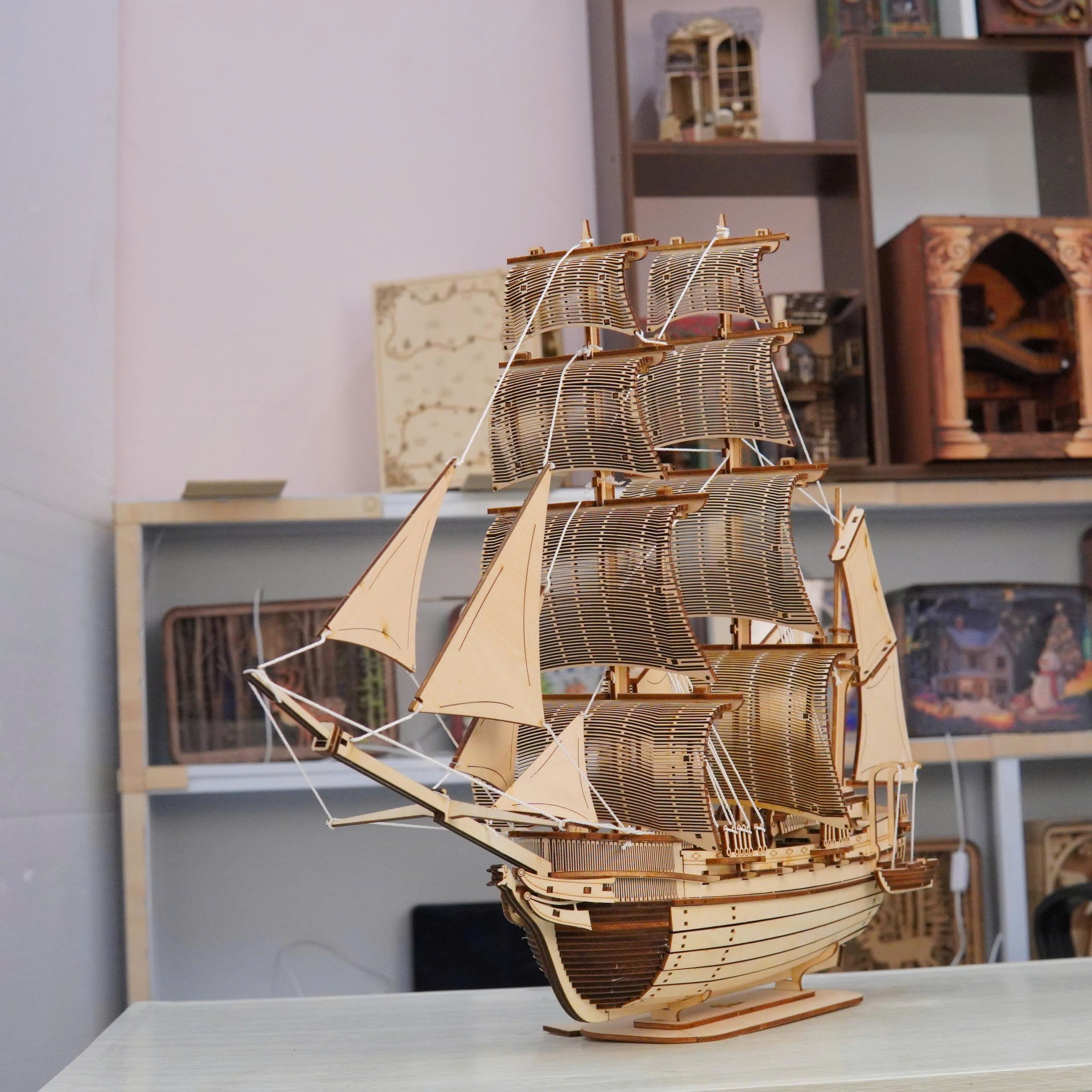 Halom Mariner Sailing Ship DIY Wooden Model Kit