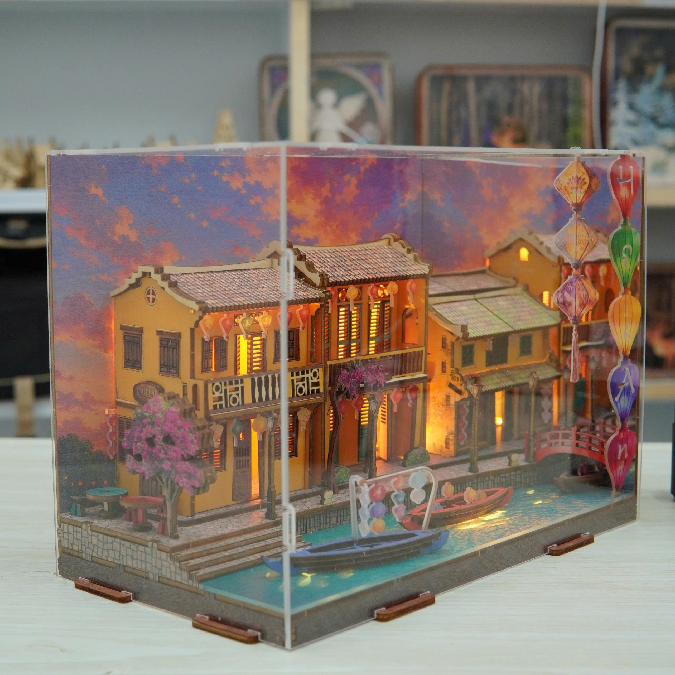 Halom Hoi An Lantern River – DIY Wooden Miniature House Kit with LED Light