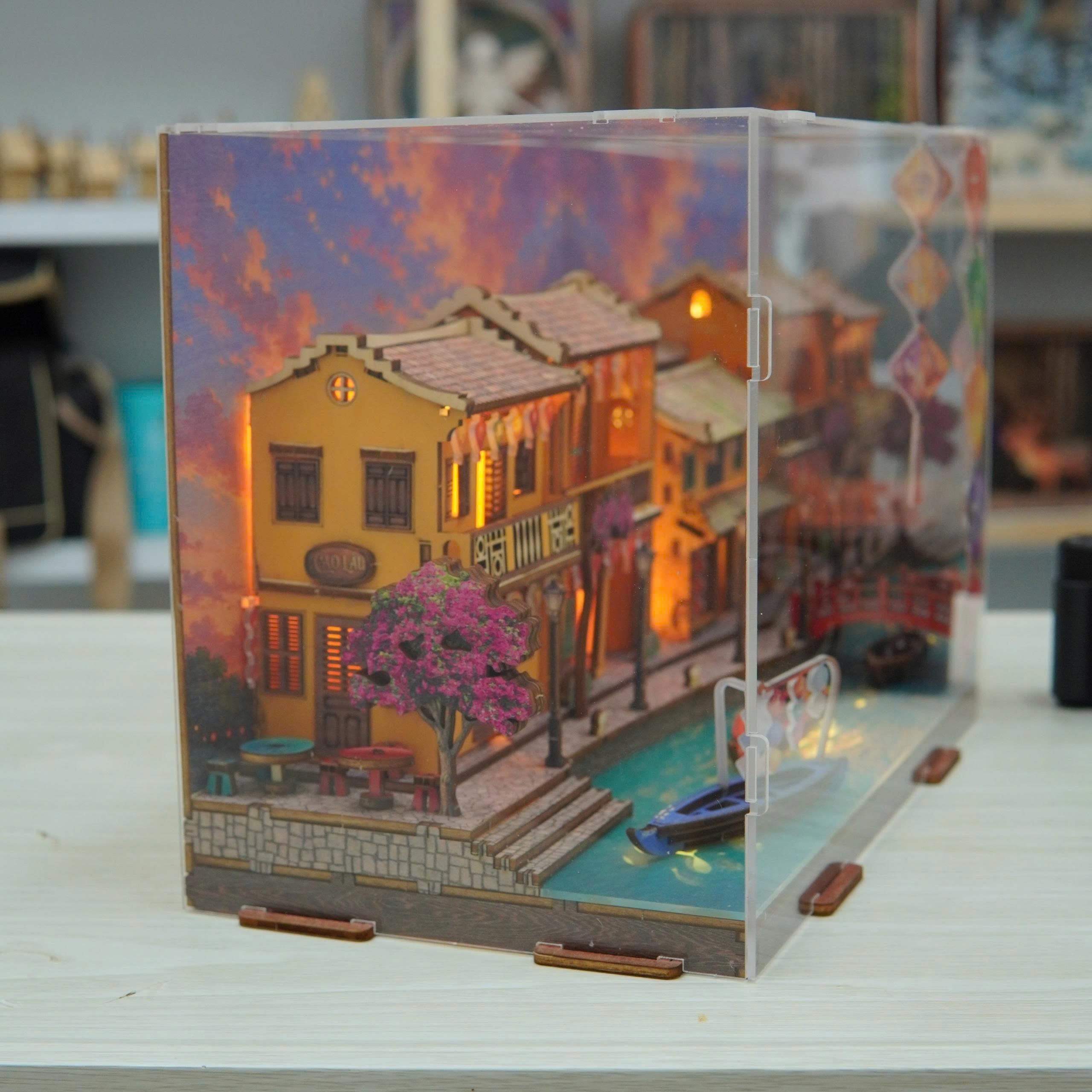 Halom Hoi An Lantern River – DIY Wooden Miniature House Kit with LED Light