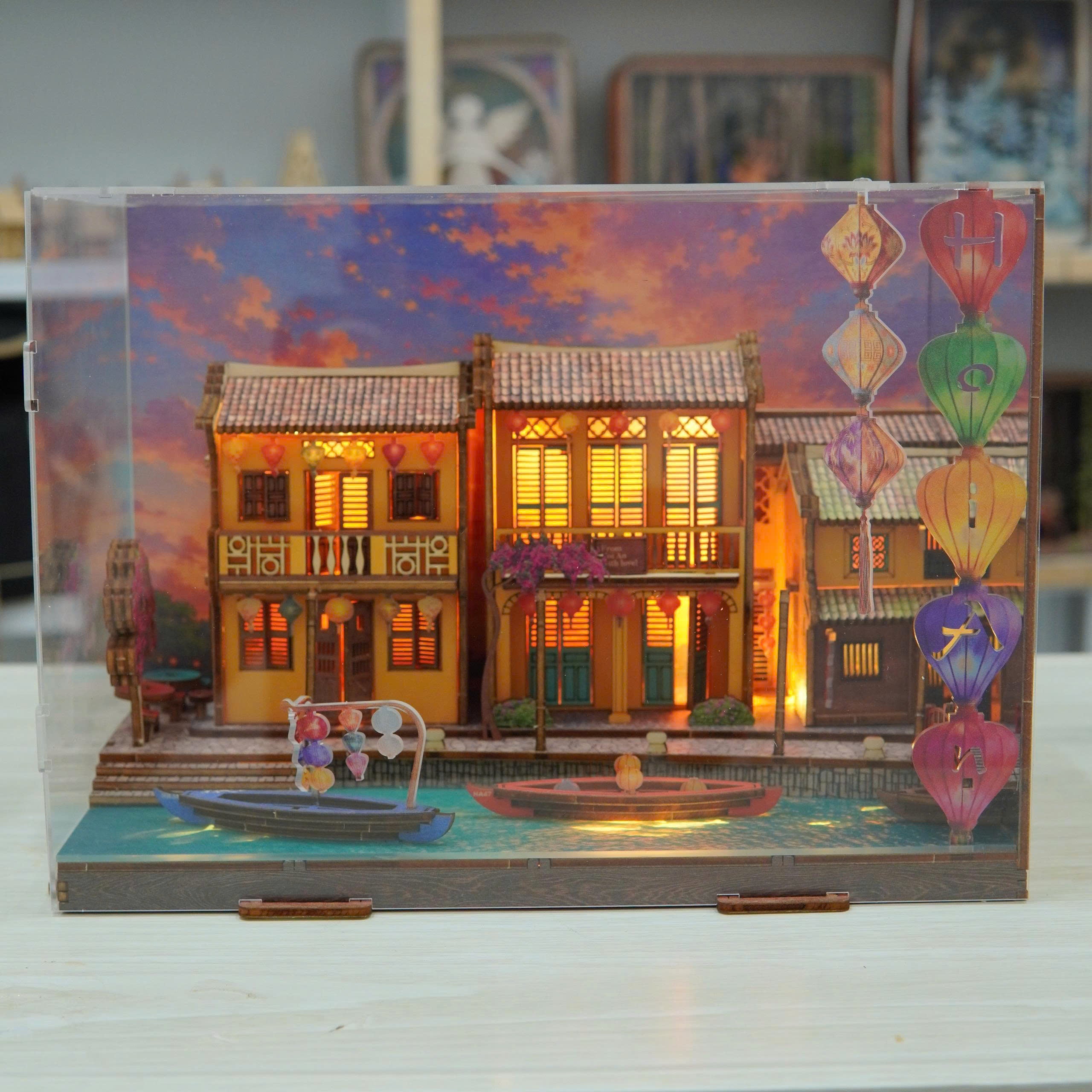 Halom Hoi An Lantern River – DIY Wooden Miniature House Kit with LED Light