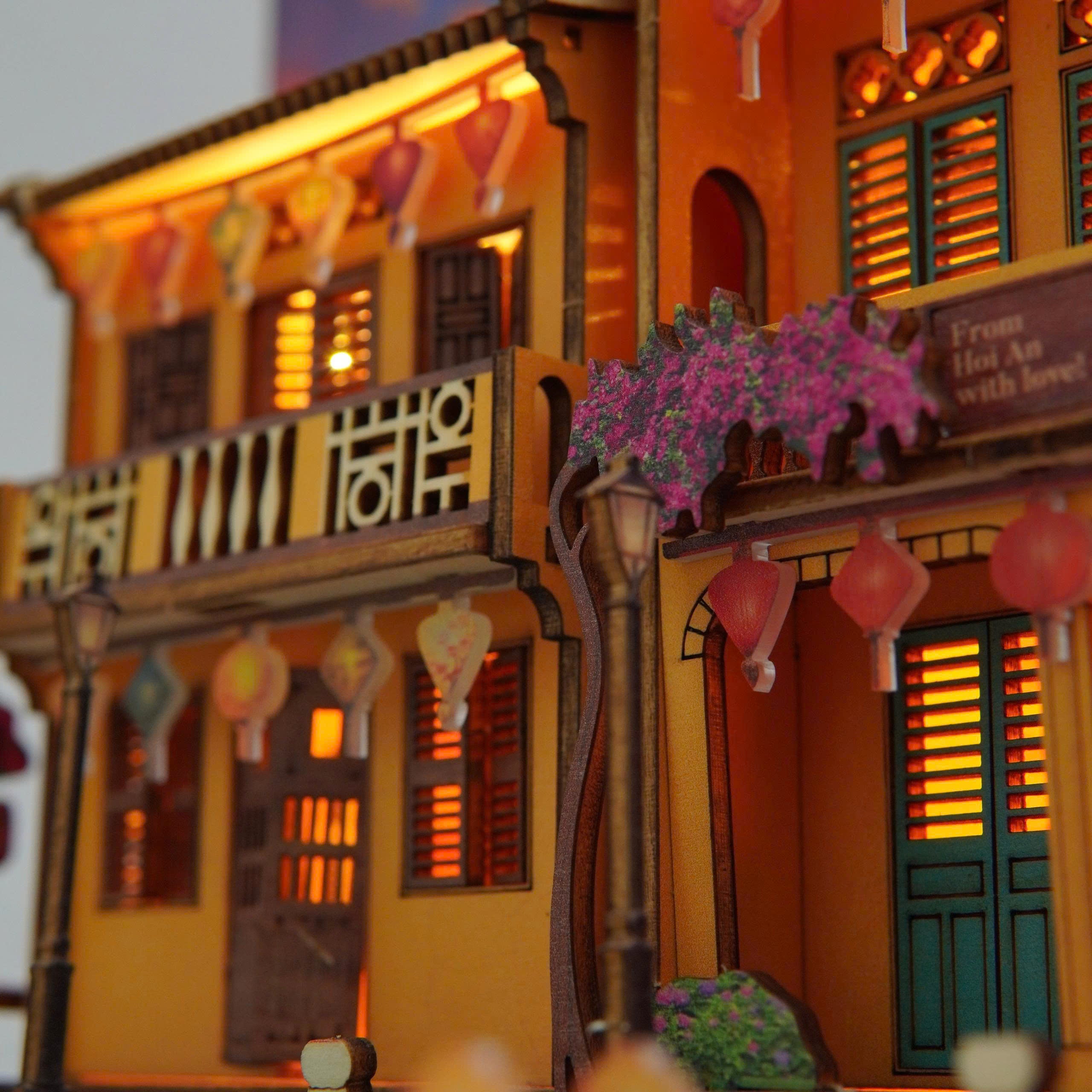 Halom Hoi An Lantern River – DIY Wooden Miniature House Kit with LED Light