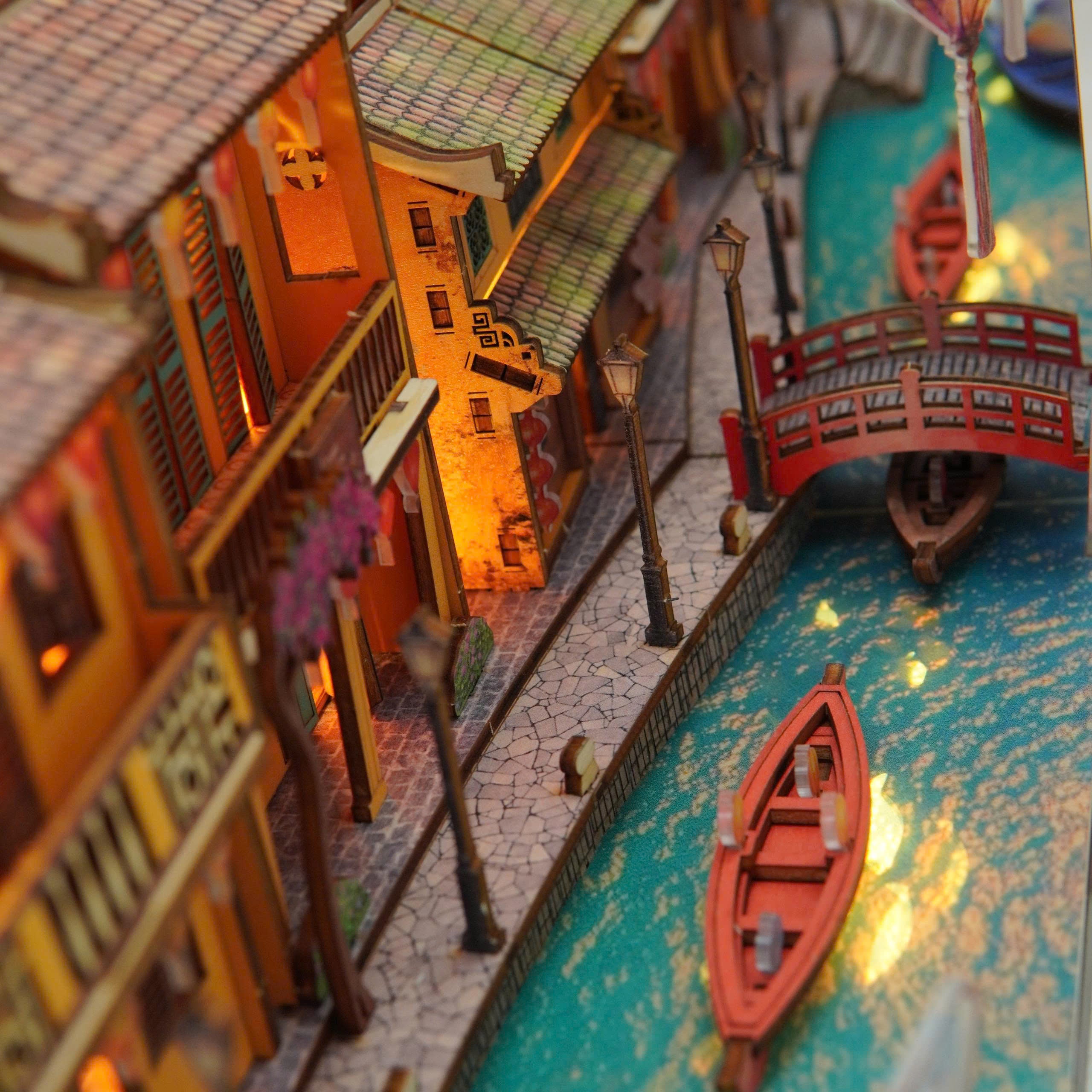 Halom Hoi An Lantern River – DIY Wooden Miniature House Kit with LED Light
