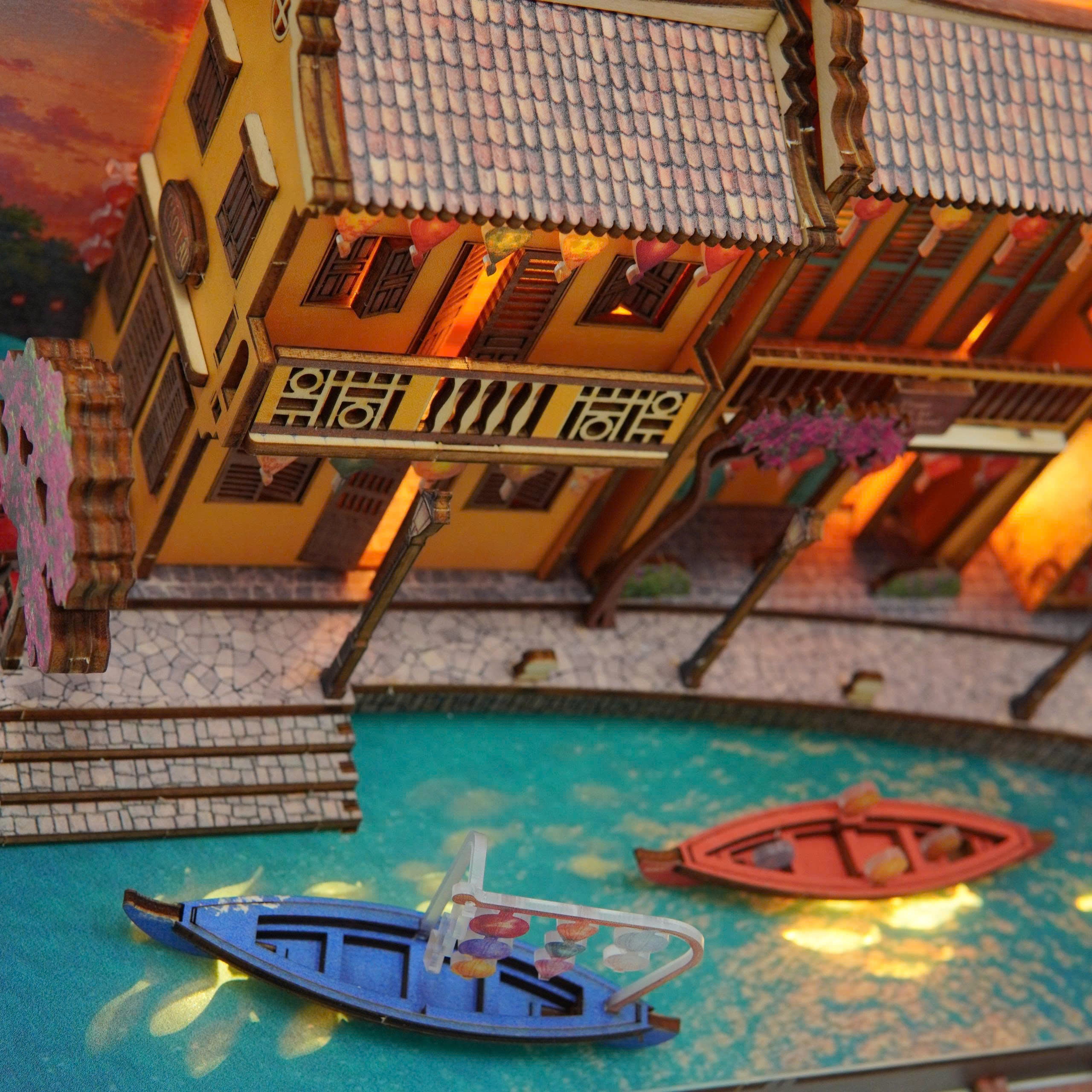 Halom Hoi An Lantern River – DIY Wooden Miniature House Kit with LED Light