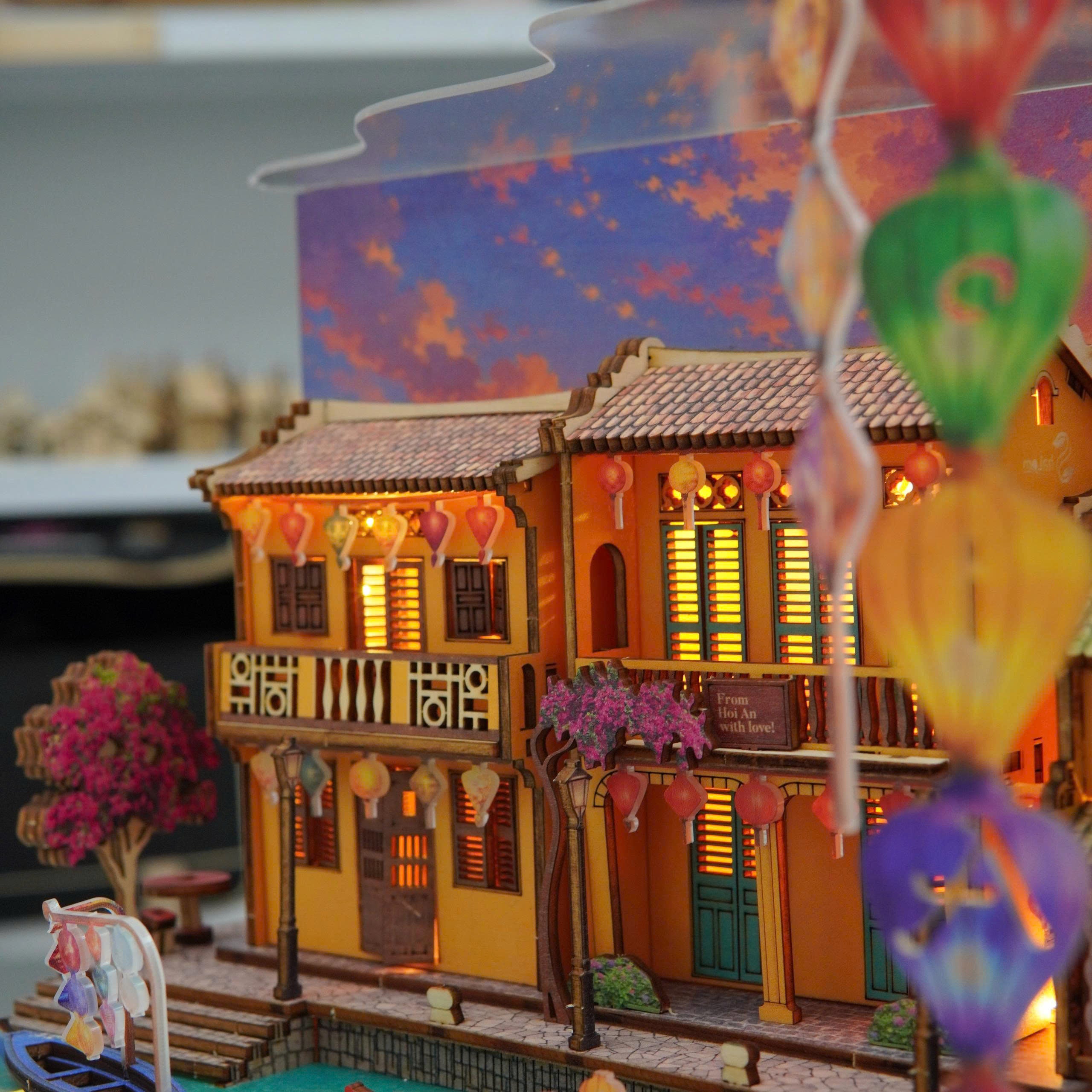 Halom Hoi An Lantern River – DIY Wooden Miniature House Kit with LED Light