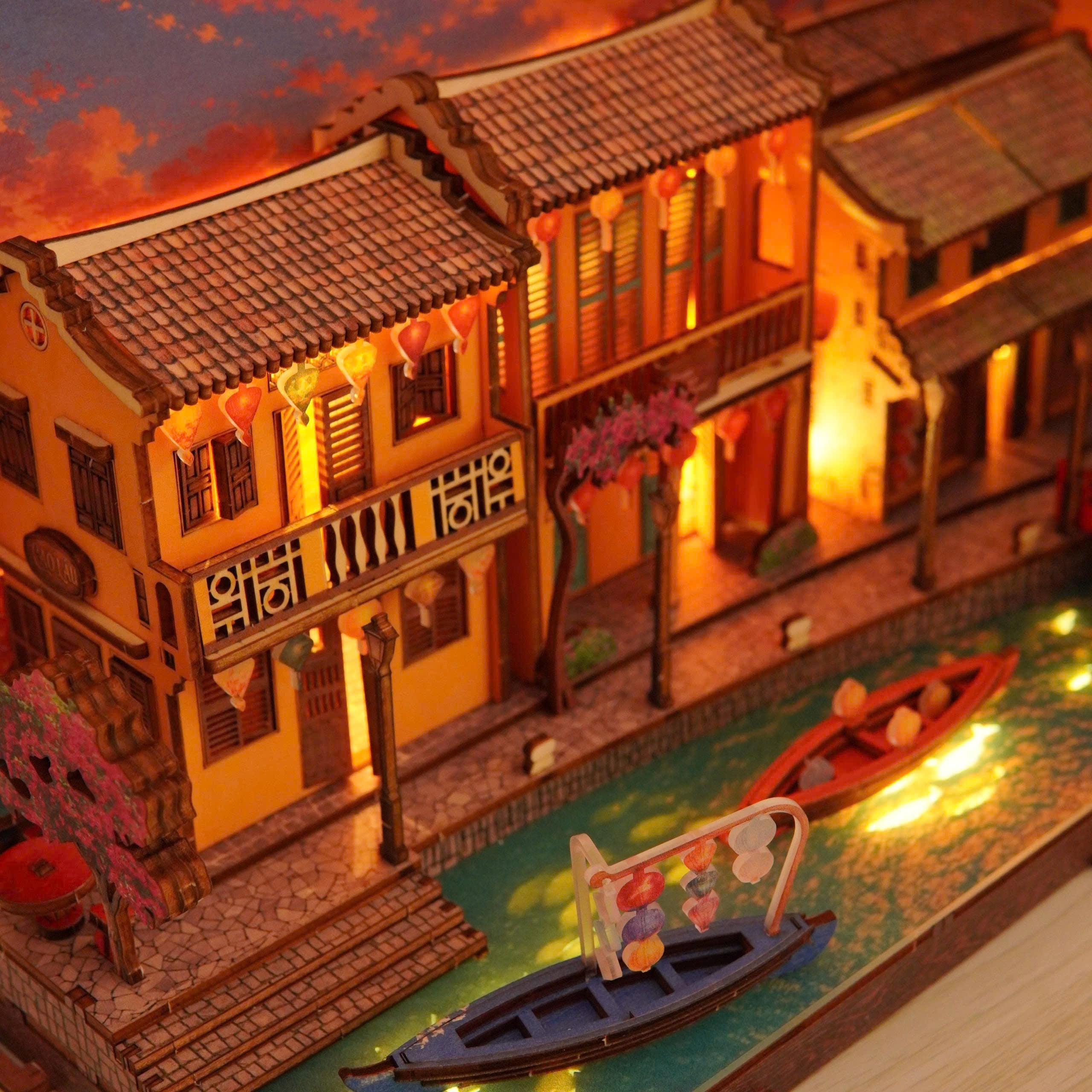 Halom Hoi An Lantern River – DIY Wooden Miniature House Kit with LED Light