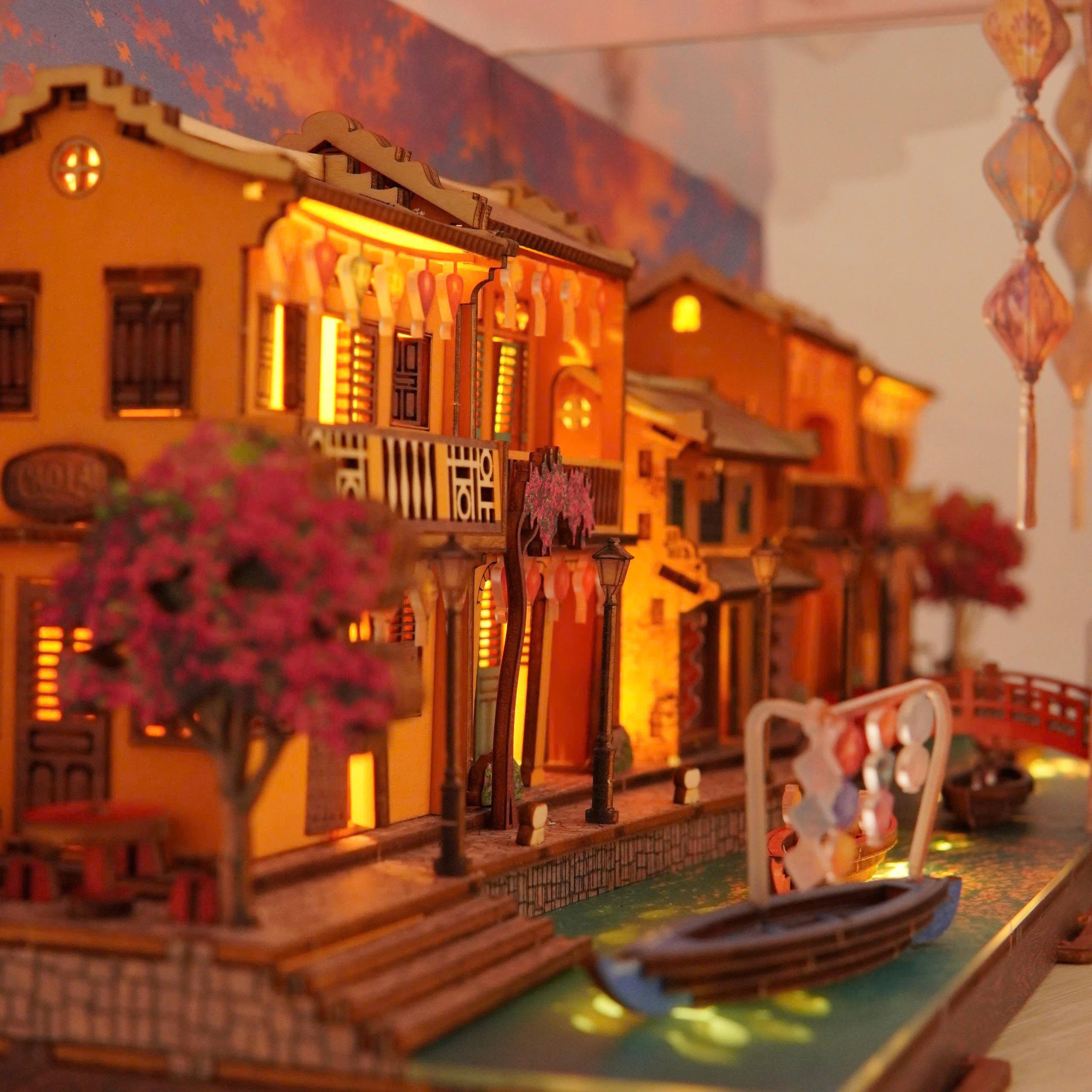 Halom Hoi An Lantern River – DIY Wooden Miniature House Kit with LED Light