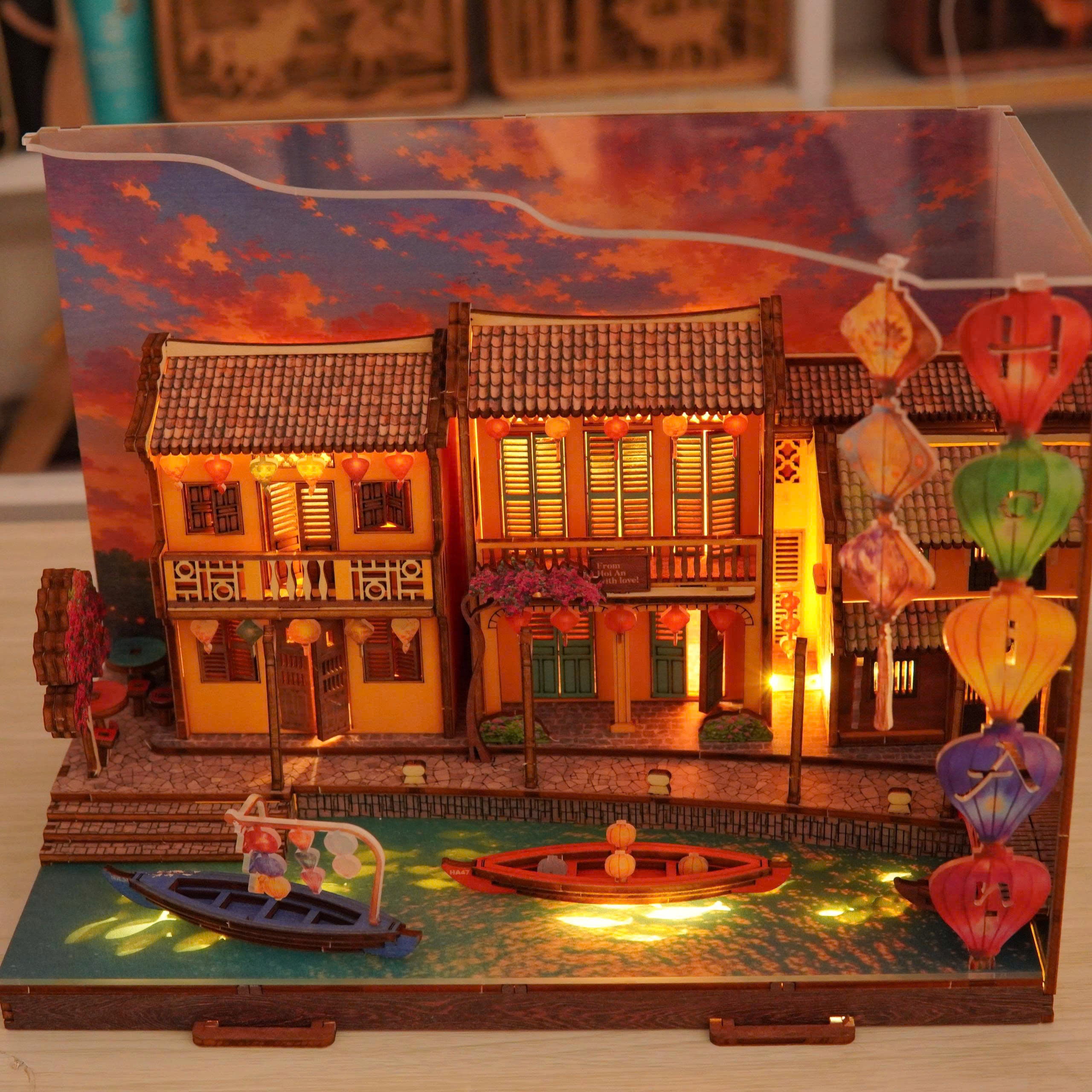 Halom Hoi An Lantern River – DIY Wooden Miniature House Kit with LED Light