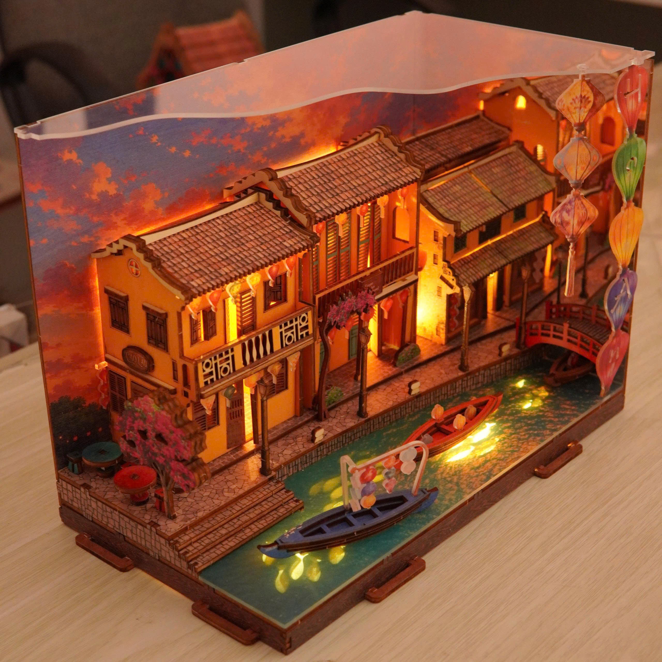 Halom Hoi An Lantern River – DIY Wooden Miniature House Kit with LED Light